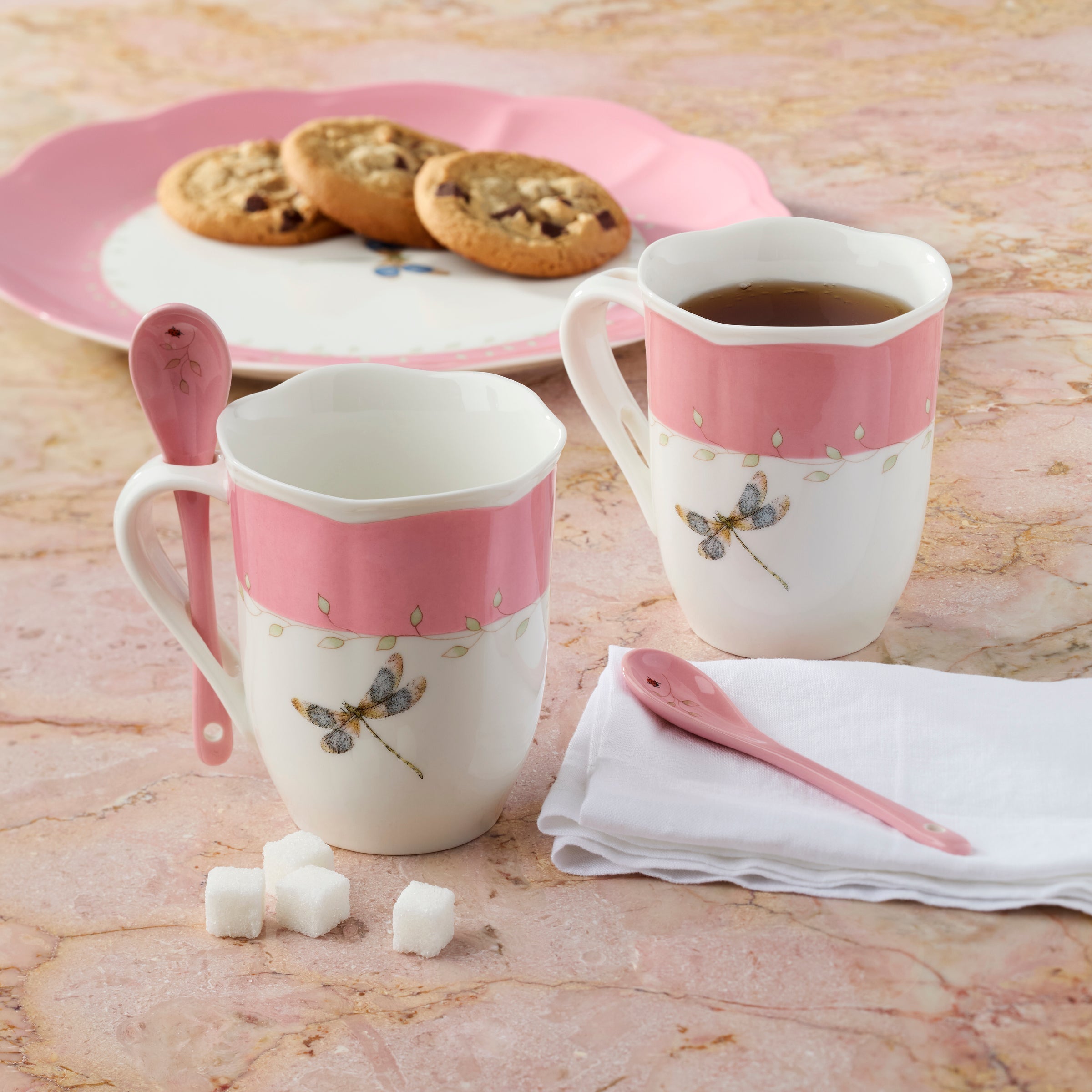 Lenox Westmore Butterfly Meadow Color Mugs with Spoons, Set of 8 - Image 5