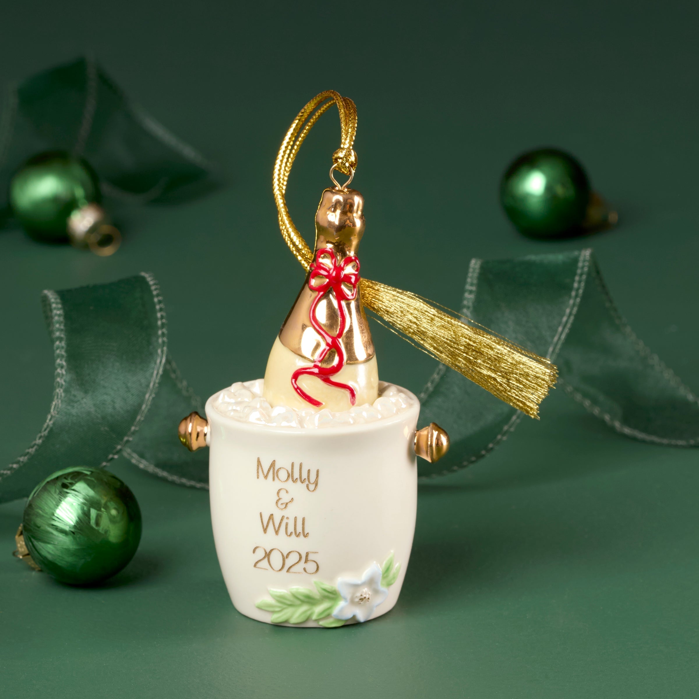 Lenox Westmore Personalized Champagne Bucket Ornament - Image 2