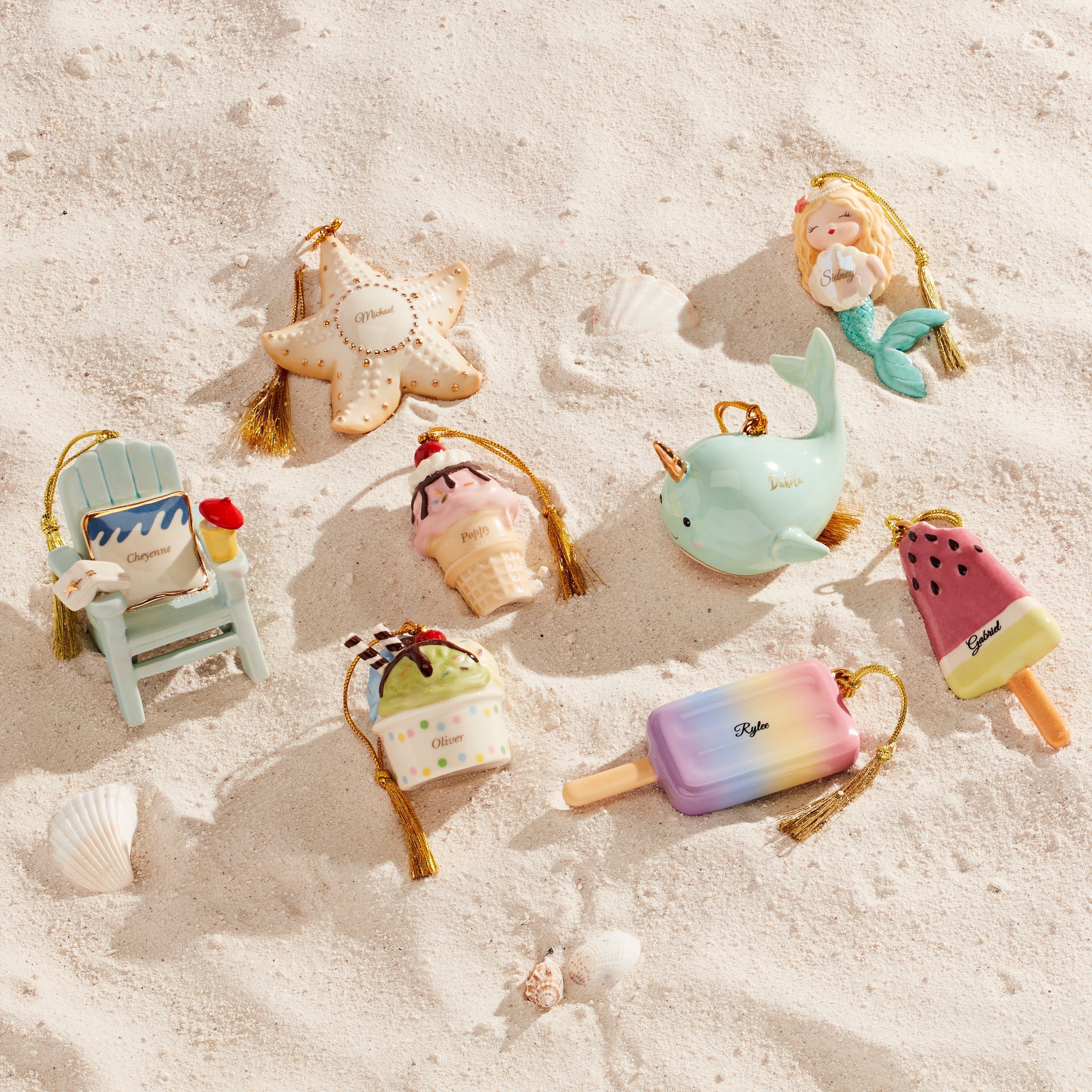 Lenox Westmore Personalized Ice Cream 2-Piece Ornament Set - Image 8
