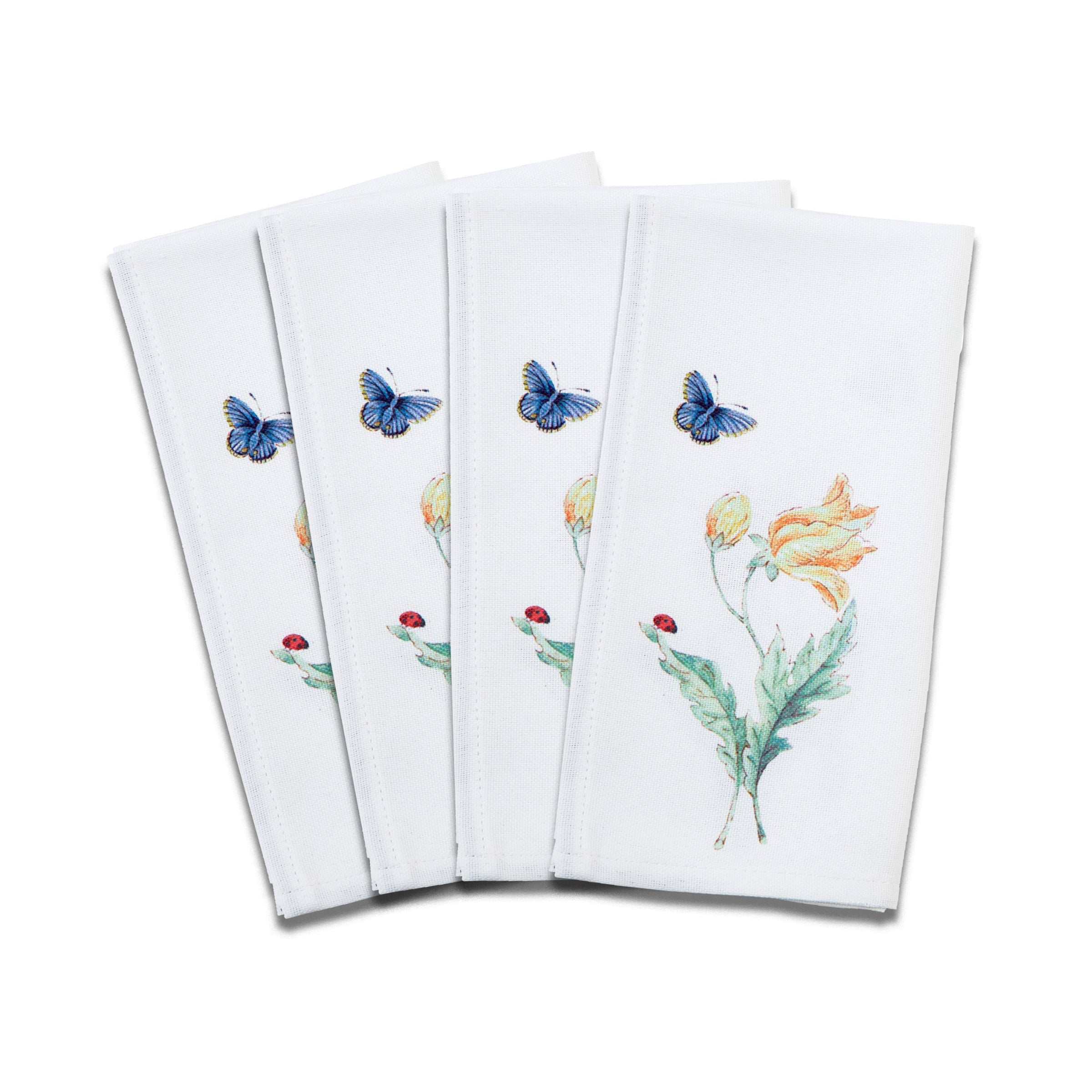 Lenox Westmore Butterfly Meadow Garden Dinner Napkins, Set of 4