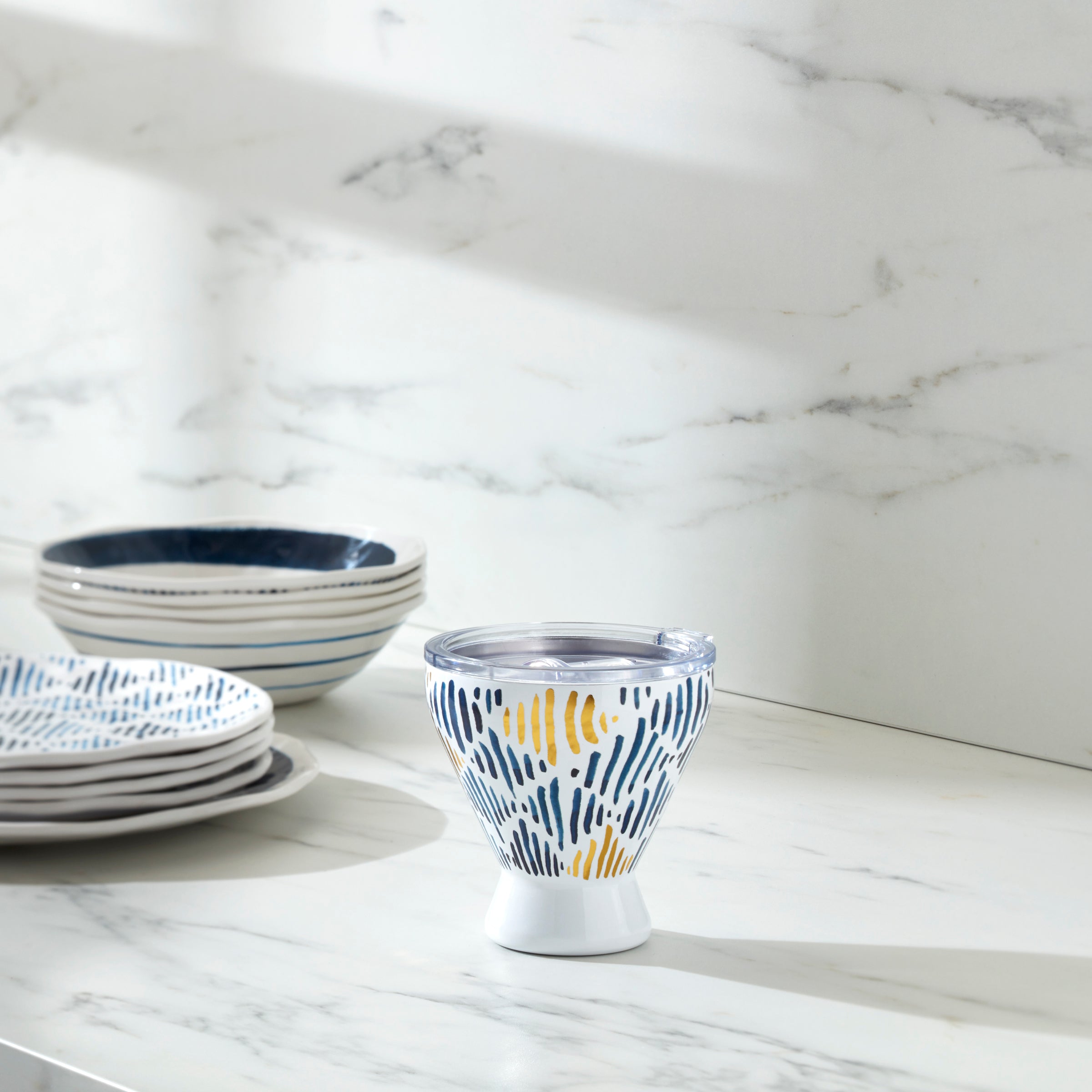 Lenox Westmore Blue Bay Ikat Stainless Steel Cocktail Tumbler - Image 2