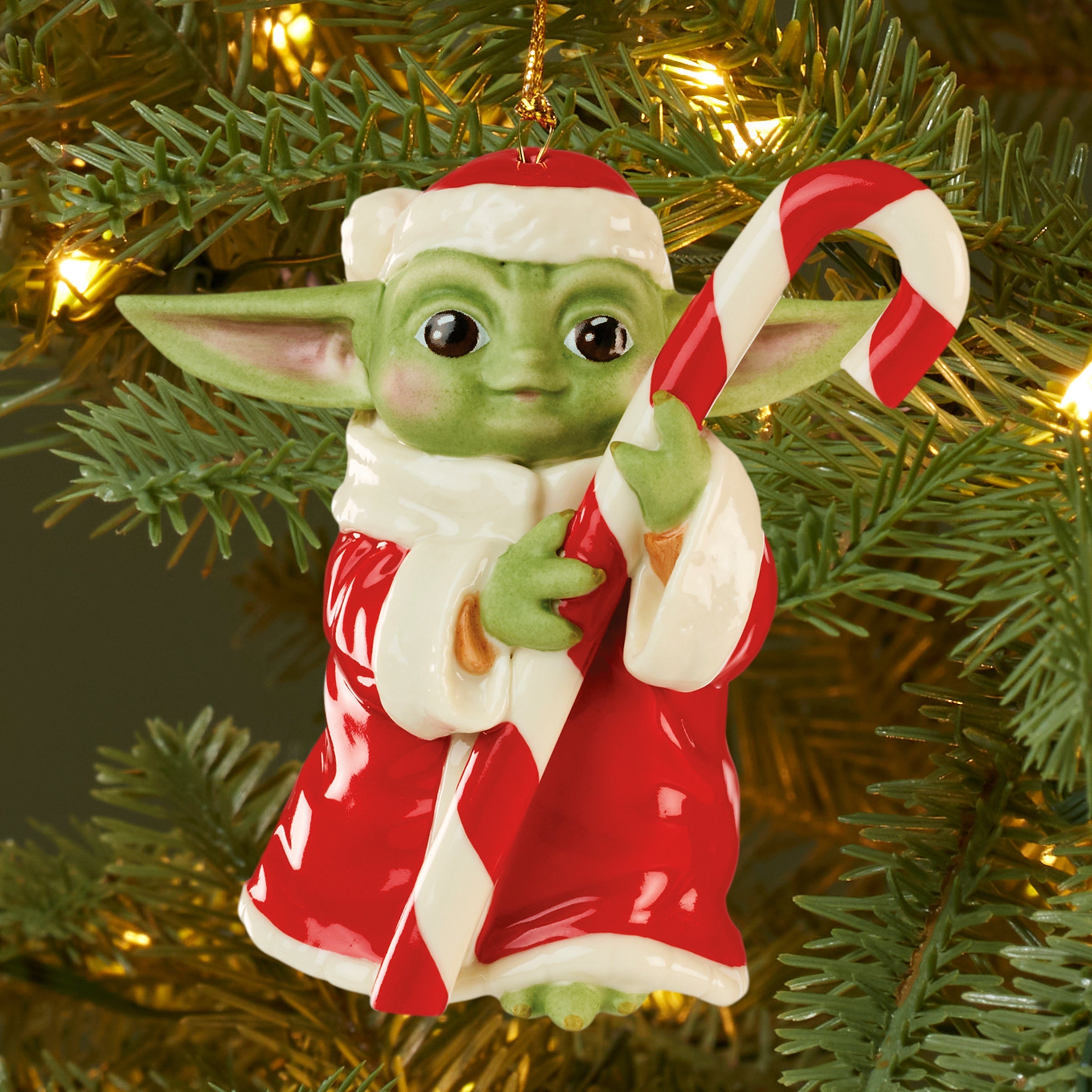 Lenox Westmore Grogu with Candy Cane Ornament - Image 4