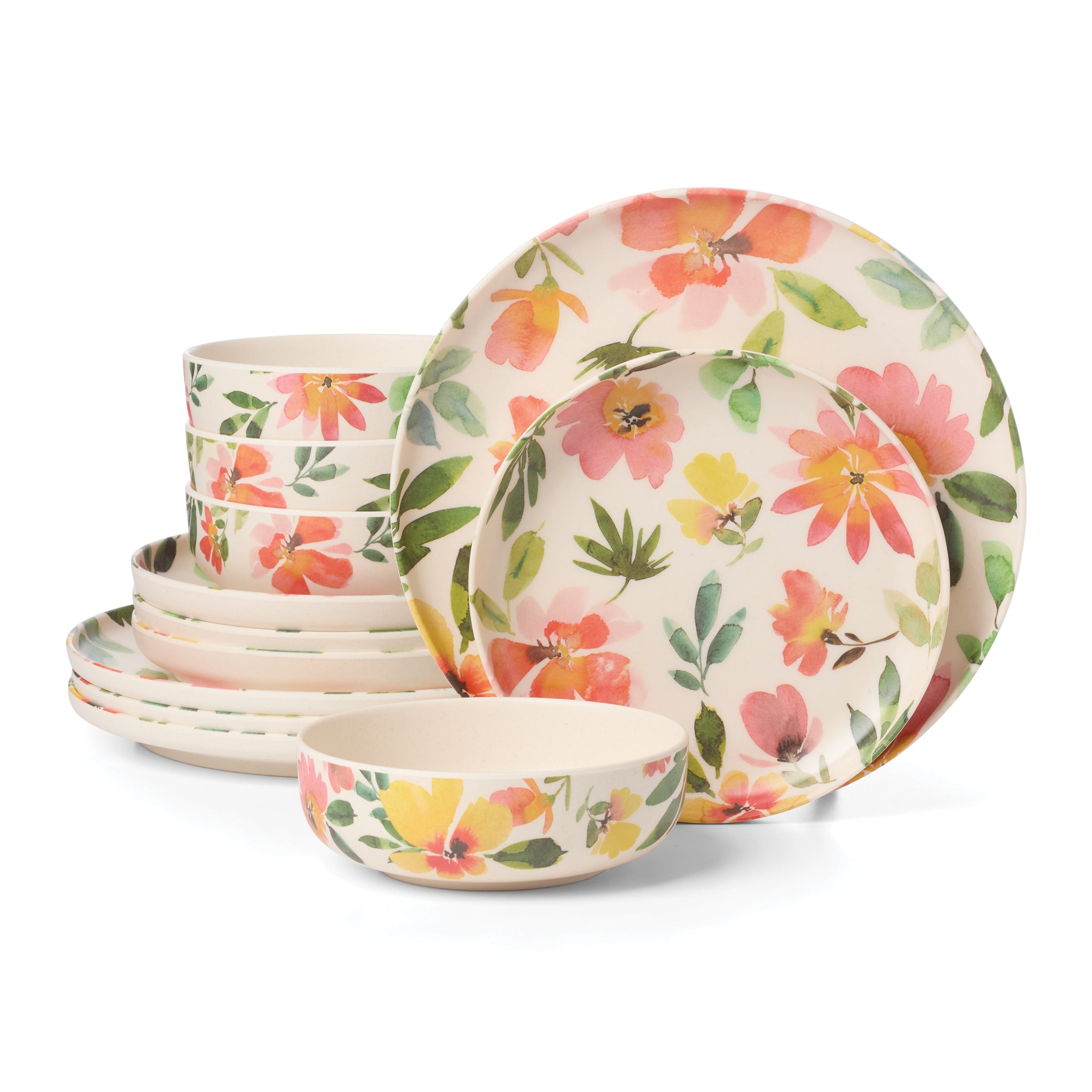 Lenox Westmore 24 Seven Melamine Floral 12-Piece Dinnerware Set