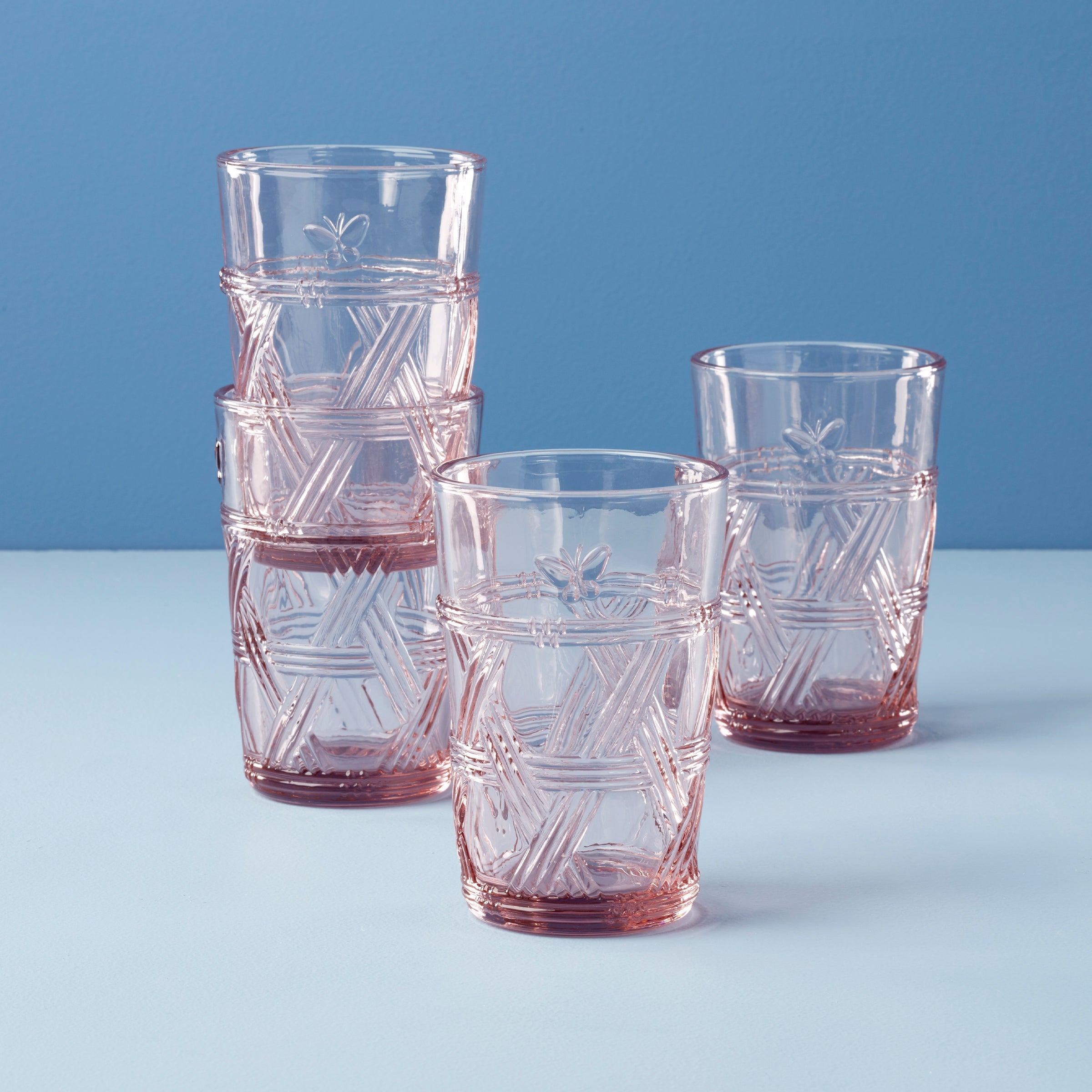 Lenox Westmore Butterfly Meadow Pink Tall Glasses, Set of 4