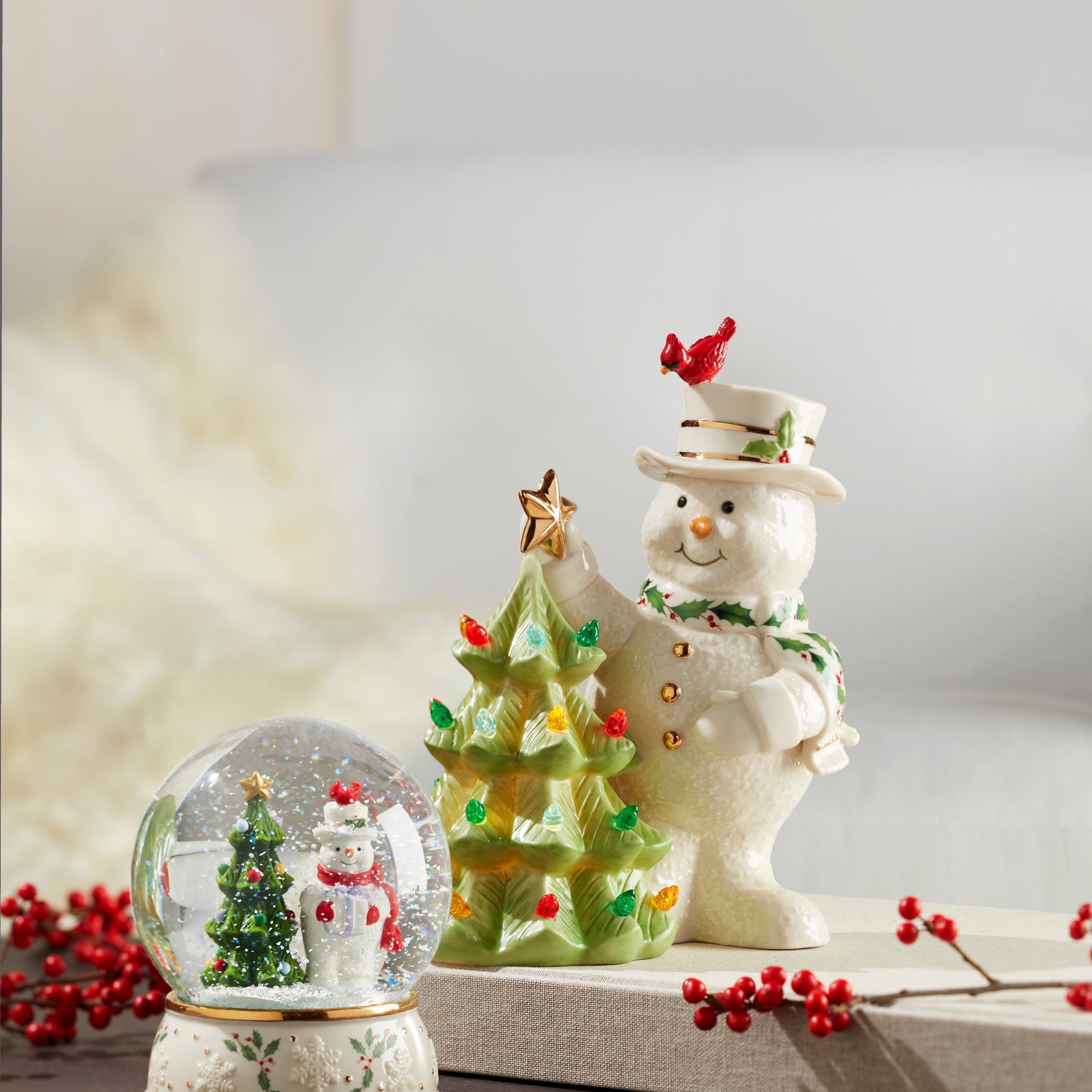 Lenox Westmore Happy Holly Days Snow Globe - Image 3