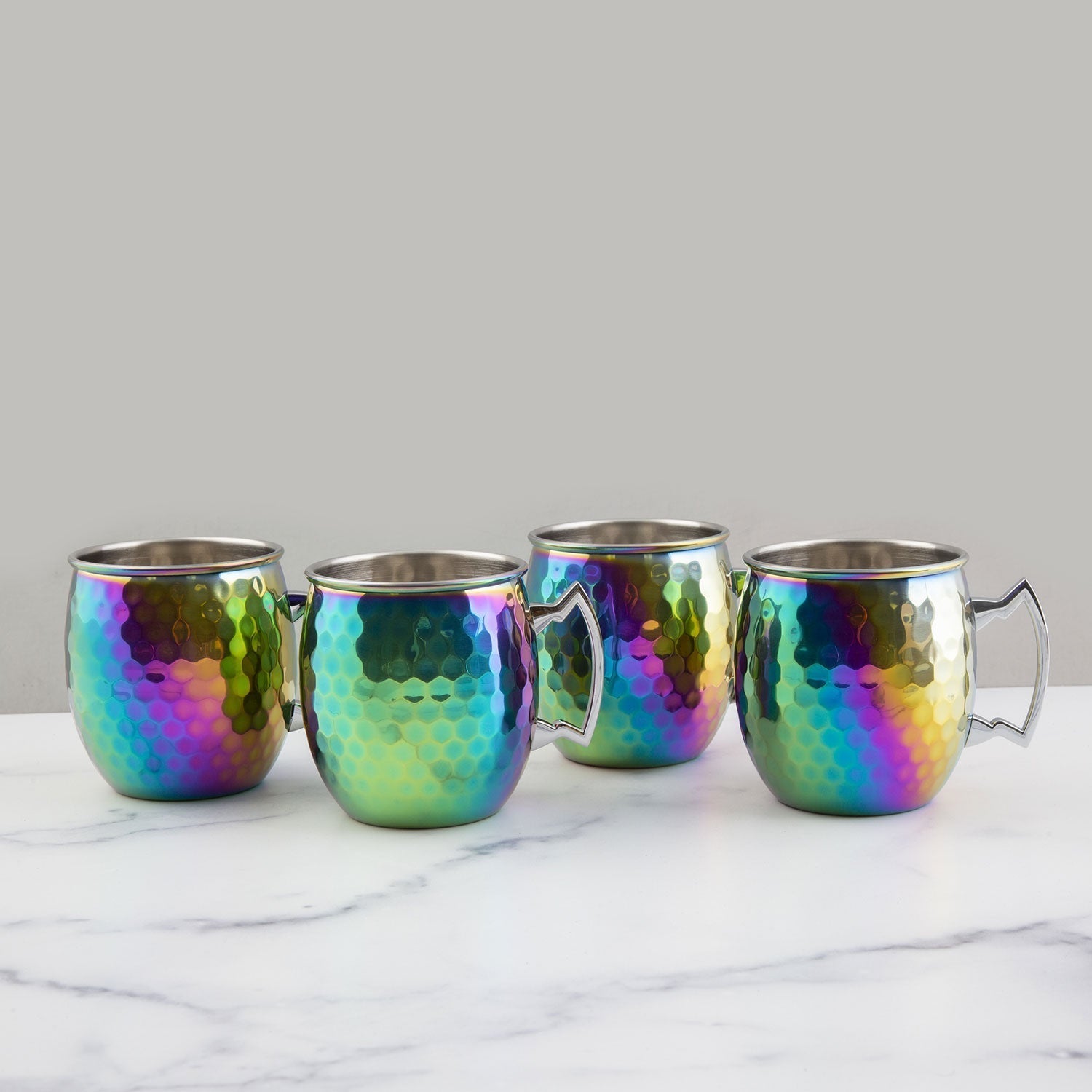 Lenox Westmore Hammered Rainbow Moscow Mule Mugs, Set of 4