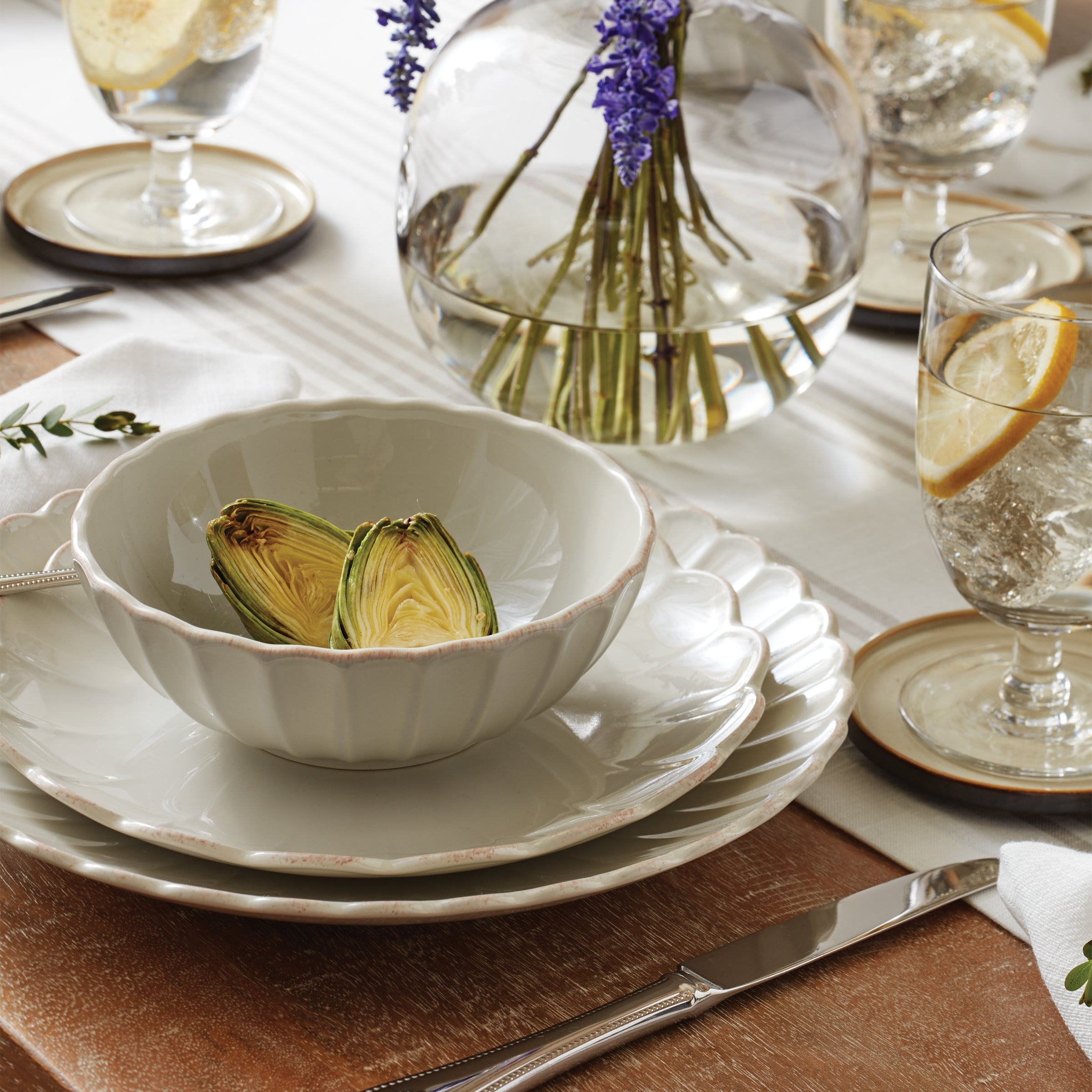 Lenox Westmore French Perle Scallop White 18-Piece Dinnerware Set - Image 5