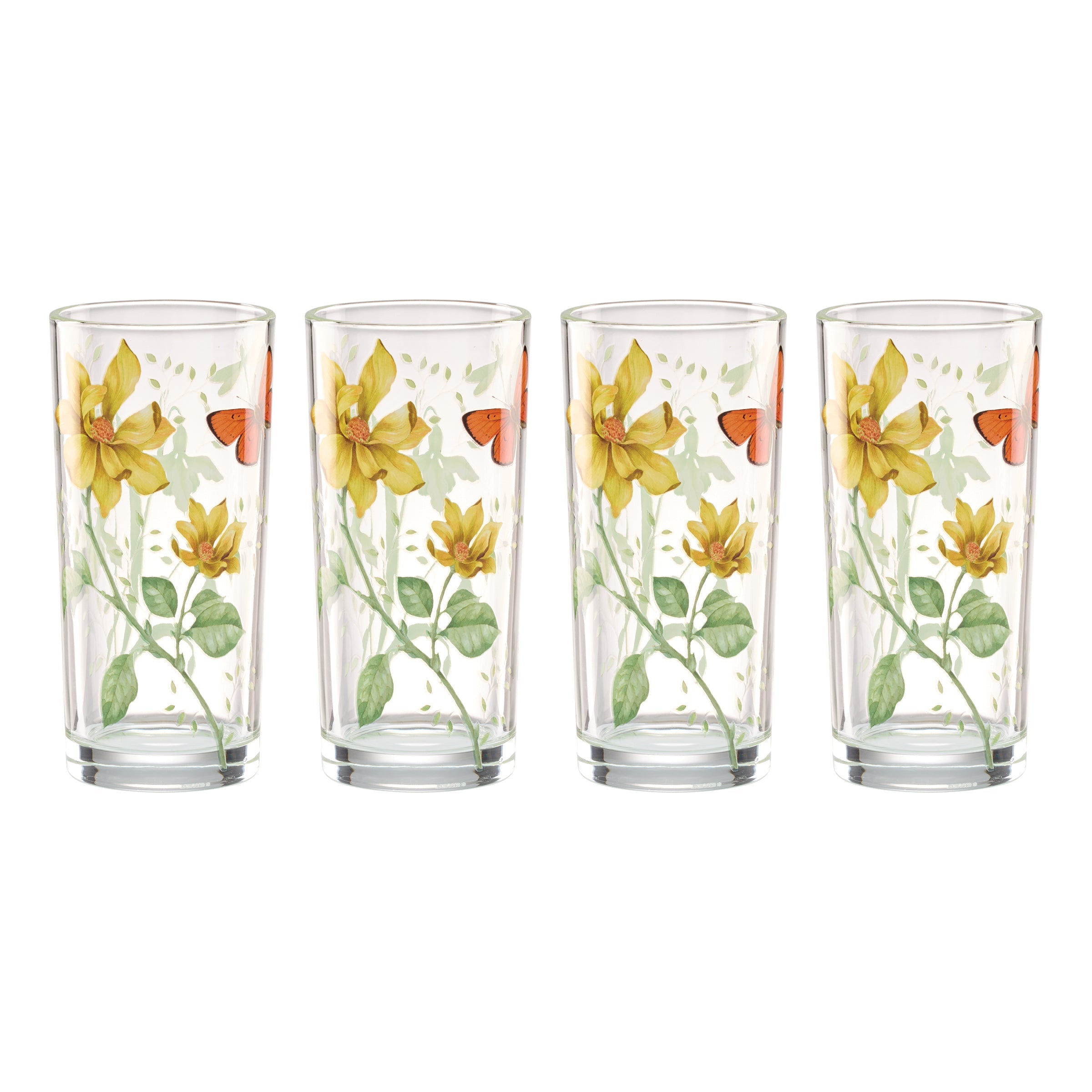 Lenox Westmore Butterfly Meadow Decal Highball, Set of 4