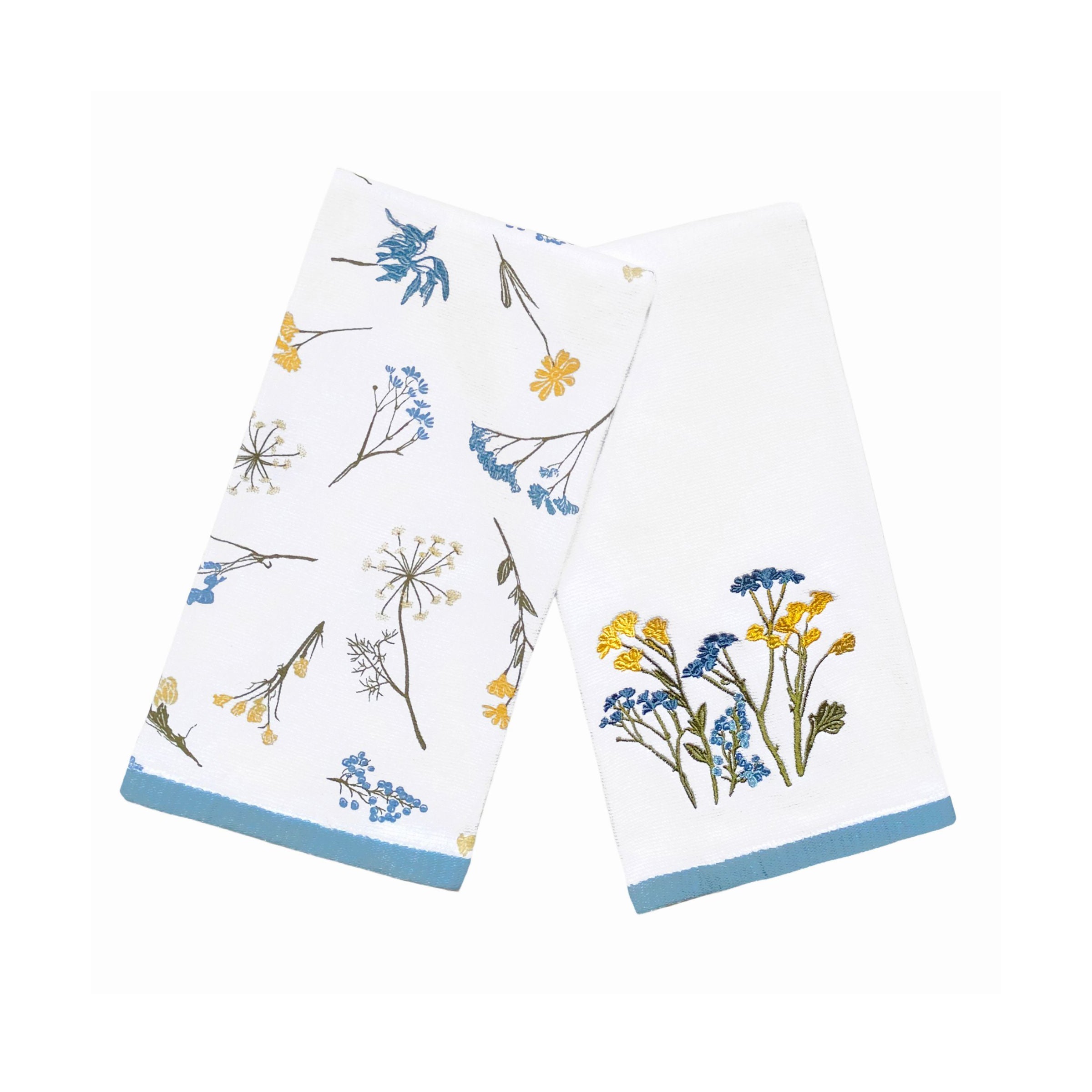 Lenox Westmore Wildflowers Embroidered Kitchen Towels, Set of 2