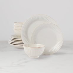 Lenox Westmore French Perle Groove White 12-Piece Place Setting