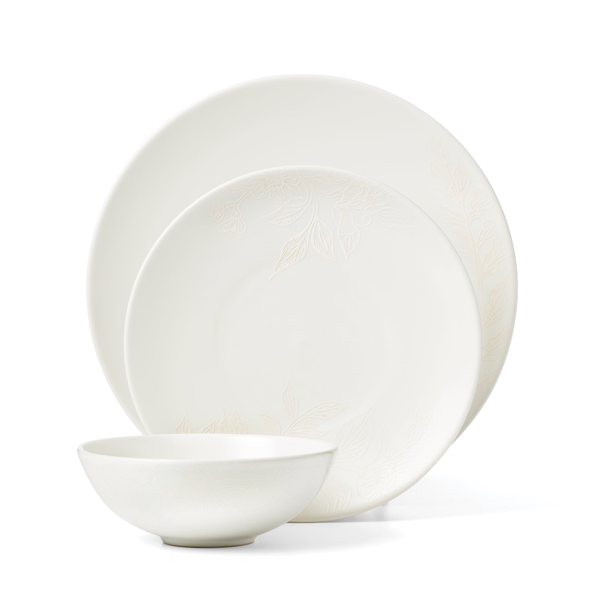 Lenox Westmore Roseto White 12-Piece Dinnerware Set - Image 2