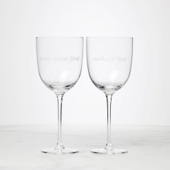 Lenox Westmore Pour Mine & Make It Last Wine Glasses, Set of 2