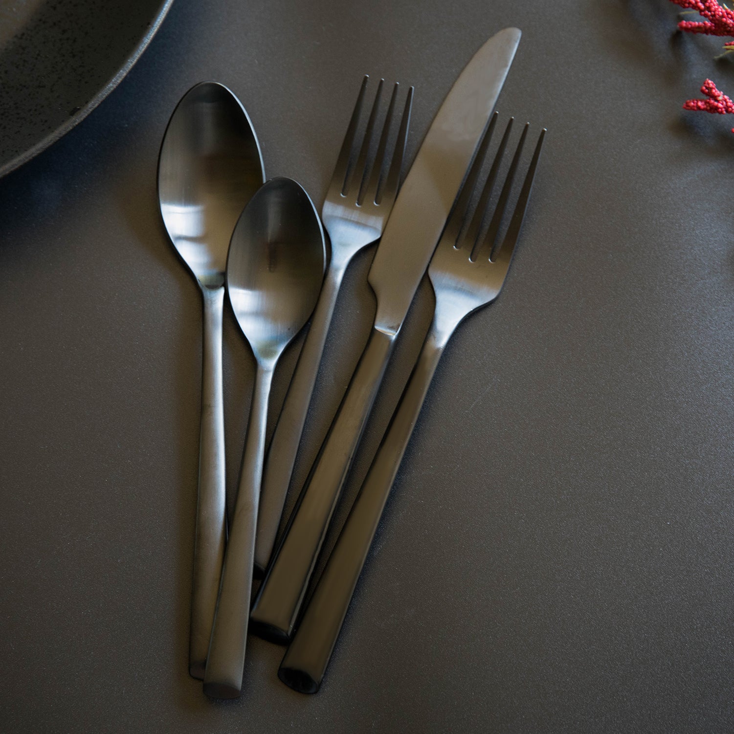Lenox Westmore Gilda Black Satin 20-Piece Flatware Set - Image 2
