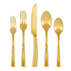 Lenox Westmore Paris Hammered Gold Titanium 20-Piece Flatware Set