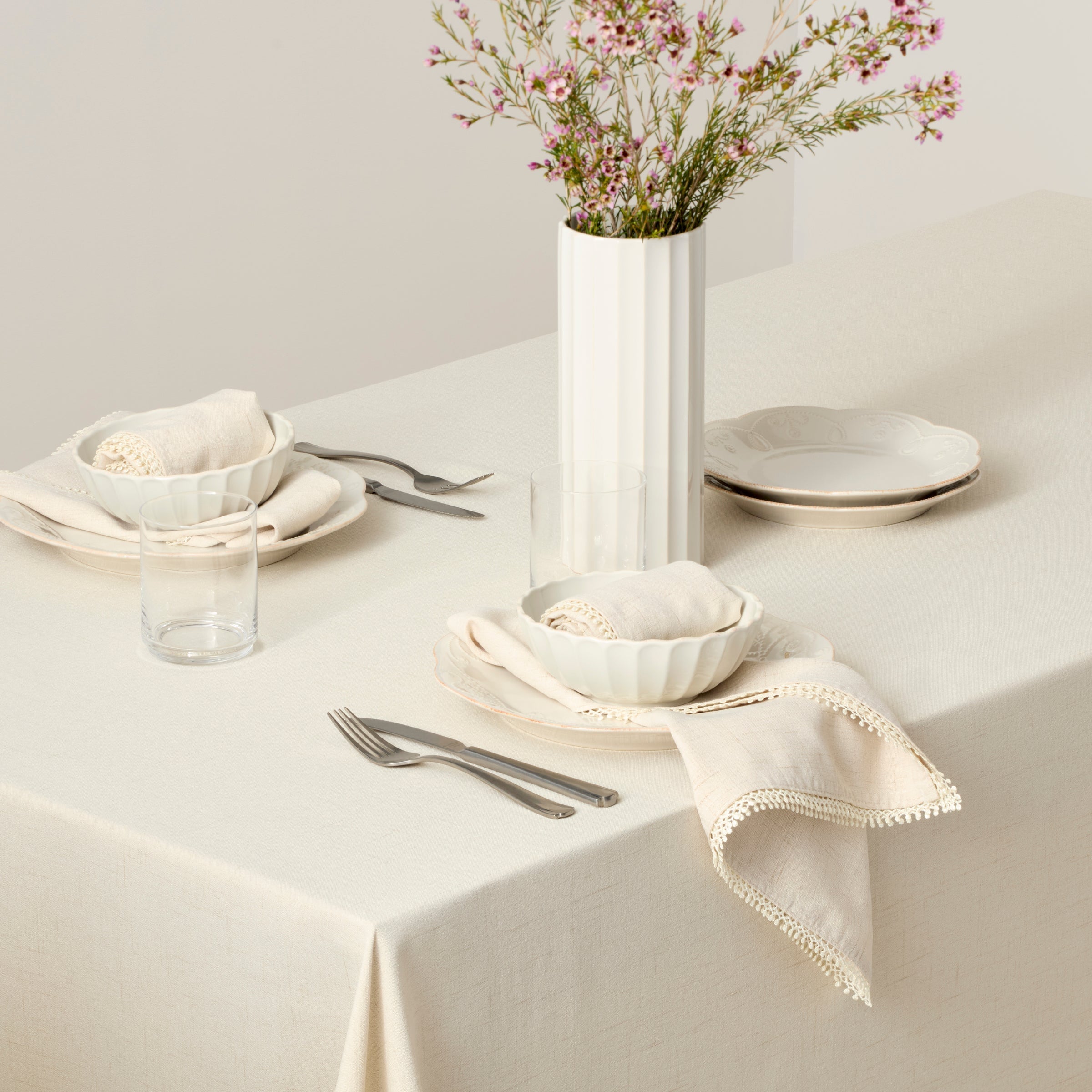 Lenox Westmore French Perle Natural 60x84 Tablecloth - Image 4