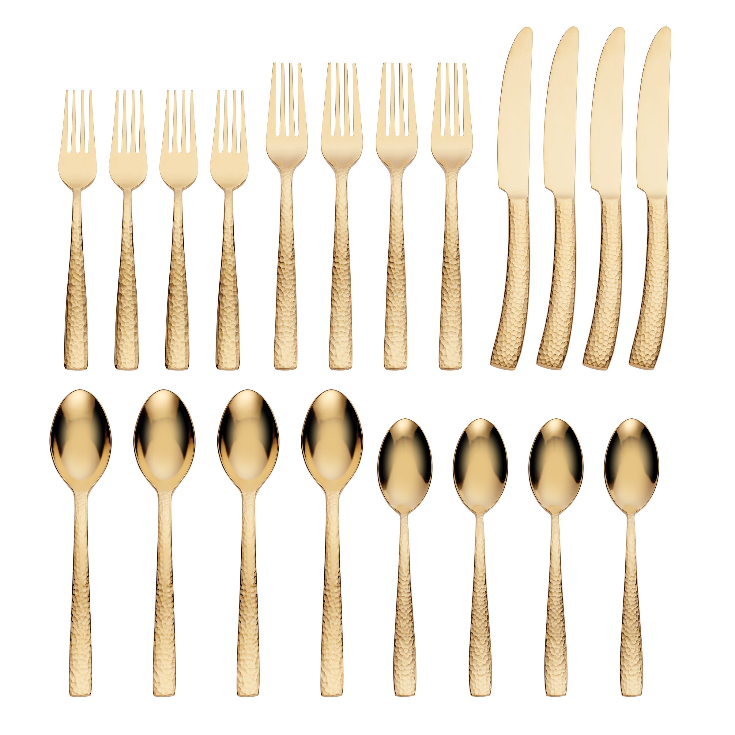 Lenox Westmore Paris Hammered Gold Titanium 20-Piece Flatware Set - Image 3