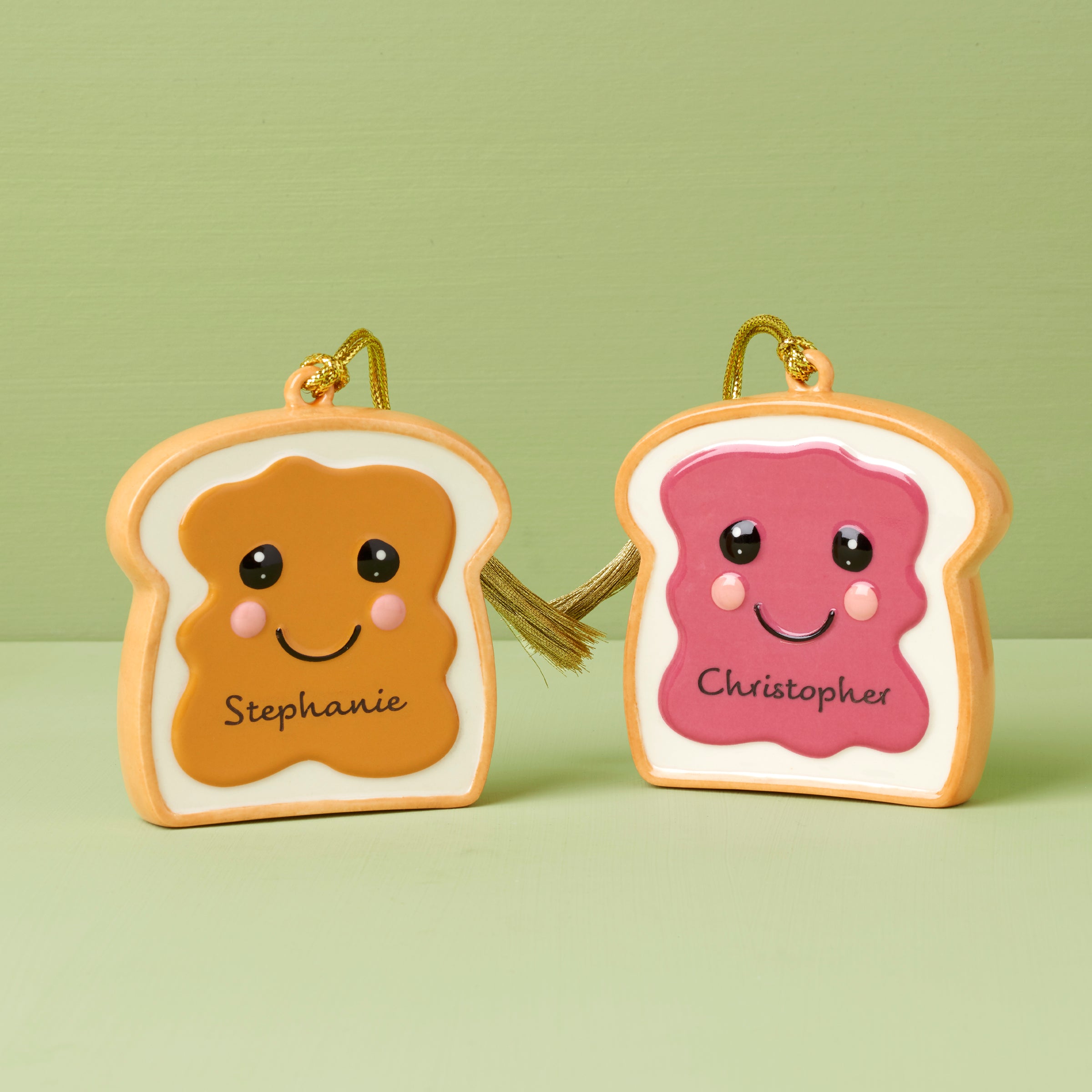Lenox Westmore Personalized 2-Piece Peanut Butter & Jam Ornament Set