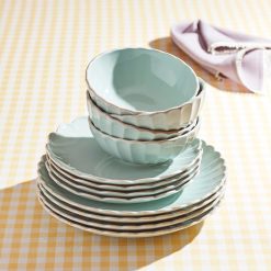 Alternative view of Lenox Westmore French Perle Scallop Ice Blue 12-Piece Dinnerware Set