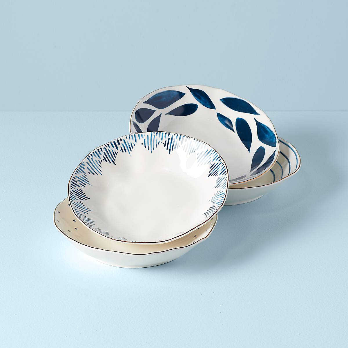 Lenox Westmore Blue Bay Pasta Bowls, Set of 4