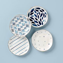 Lenox Westmore Blue Bay Tidbit Plates, Set of 4