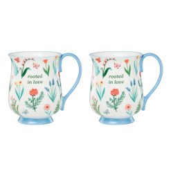 Lenox Westmore First Blooms Blue Mugs, Set of 2