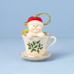 Lenox Westmore Coffee Tea & Me Snowman Ornament