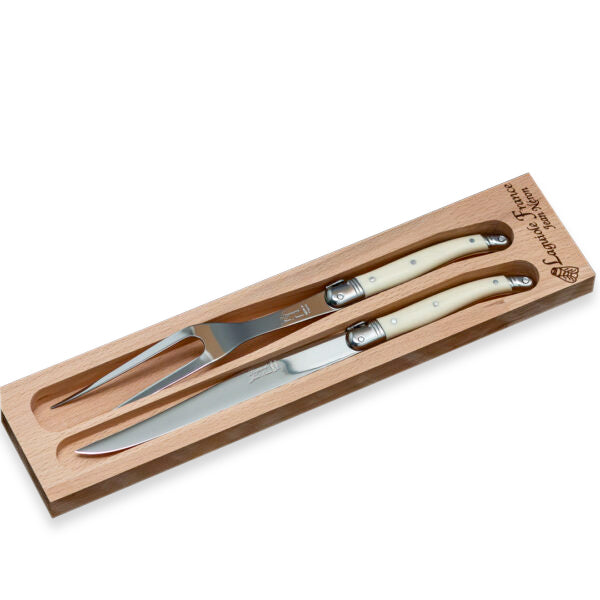 Lenox Westmore Carving Set Ivory with Wood Tray