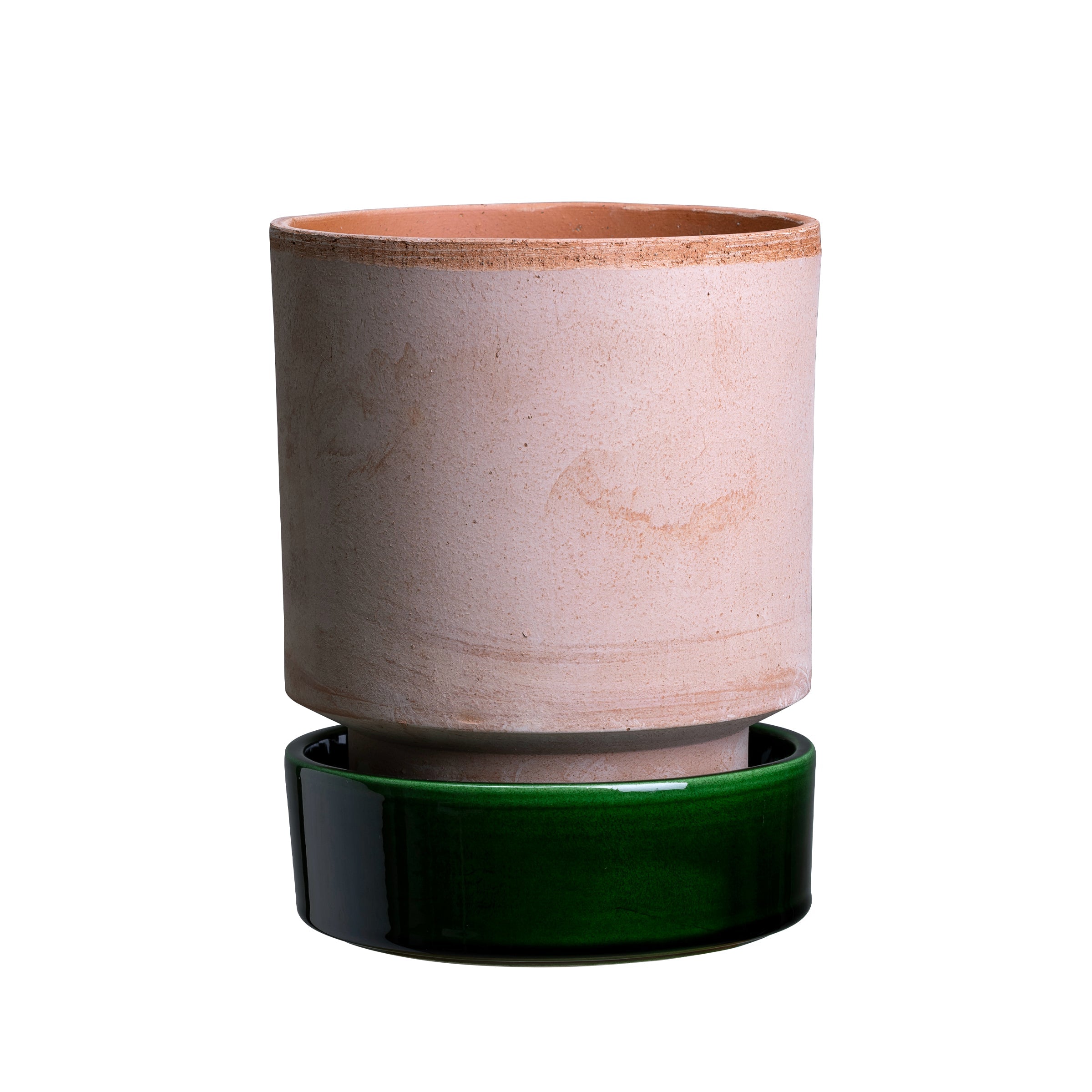 Lenox Westmore Hoff Raw Rosa & Glazed Emerald Green 8cm Pots, Set of 2 - Image 2