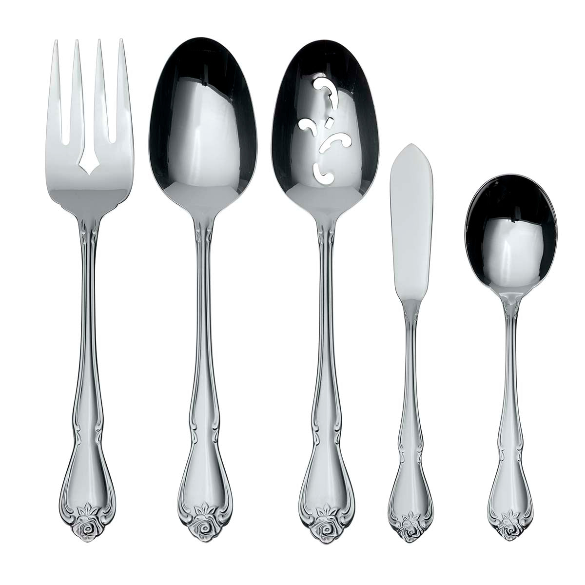 Lenox Westmore True Rose 5 Piece Everyday Flatware Serving Set