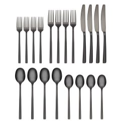 Alternative view of Lenox Westmore Beacon Black Sand Mirror 20-Piece Flatware Set