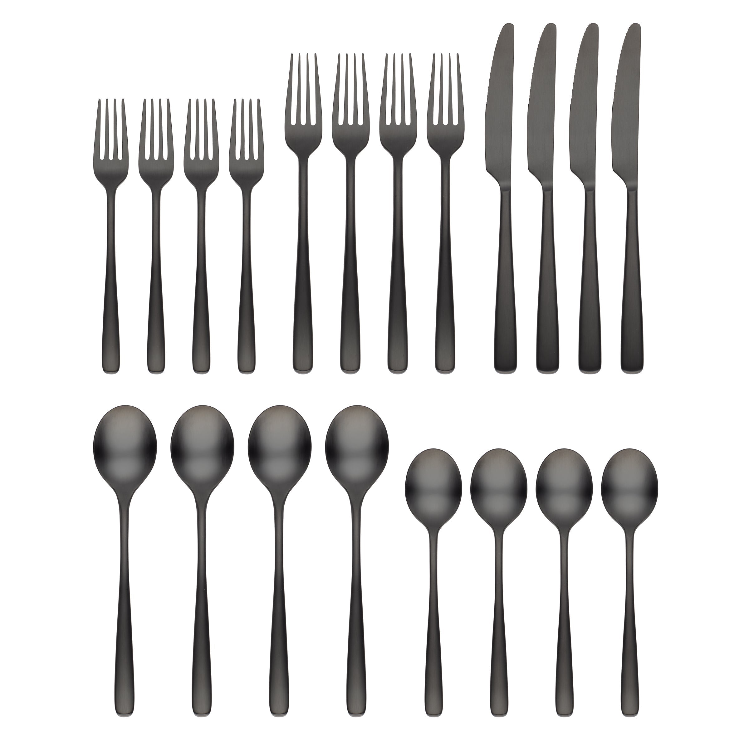 Lenox Westmore Rise Black Satin 20-Piece Flatware Set - Image 2
