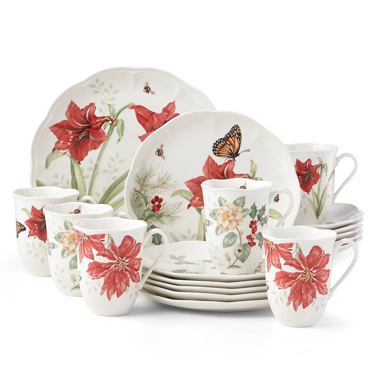 Lenox Westmore Butterfly Meadow Holiday 18-Piece Dinnerware Set - Image 2