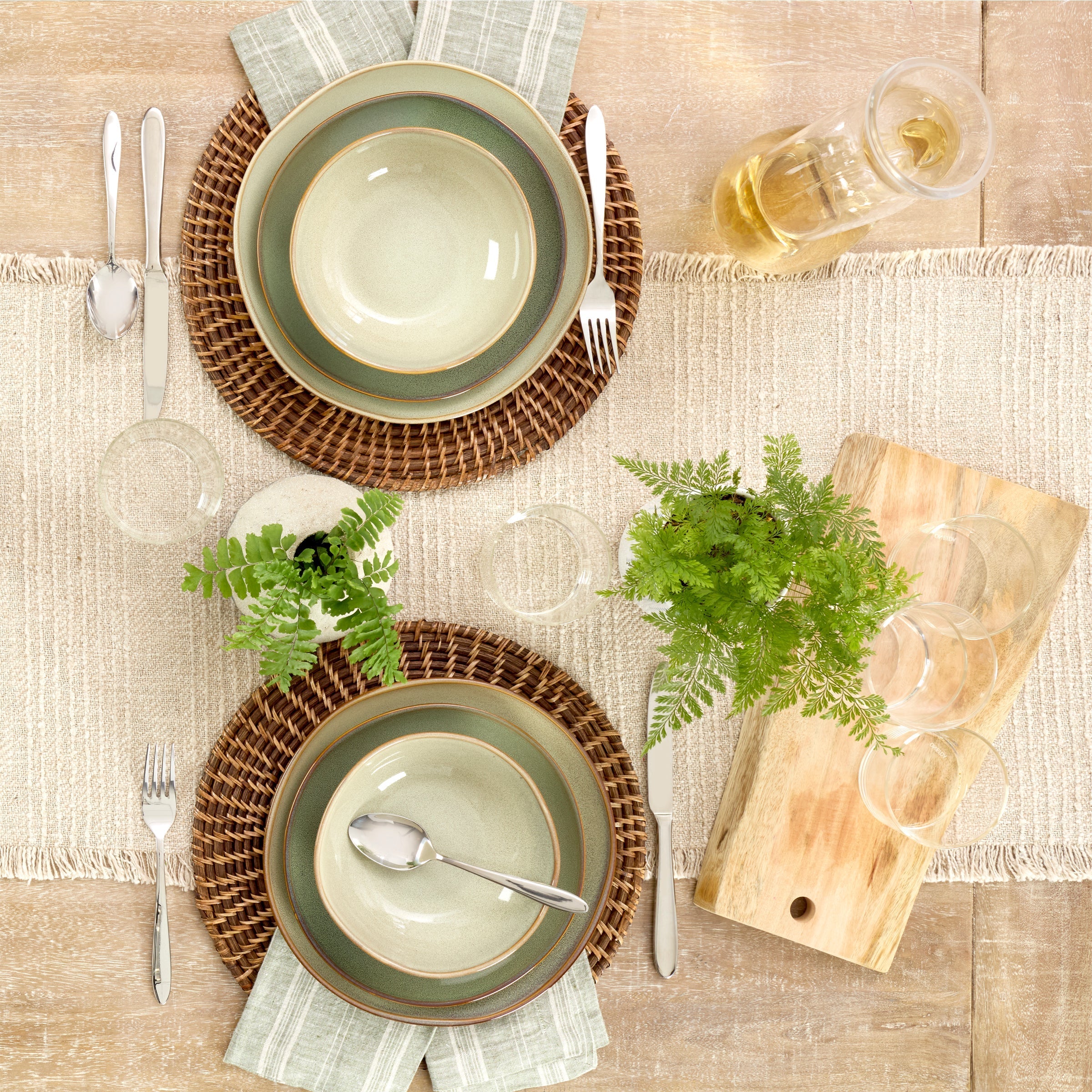 Lenox Westmore Organic Shades Sage Green 12-Piece Dinnerware Set - Image 4