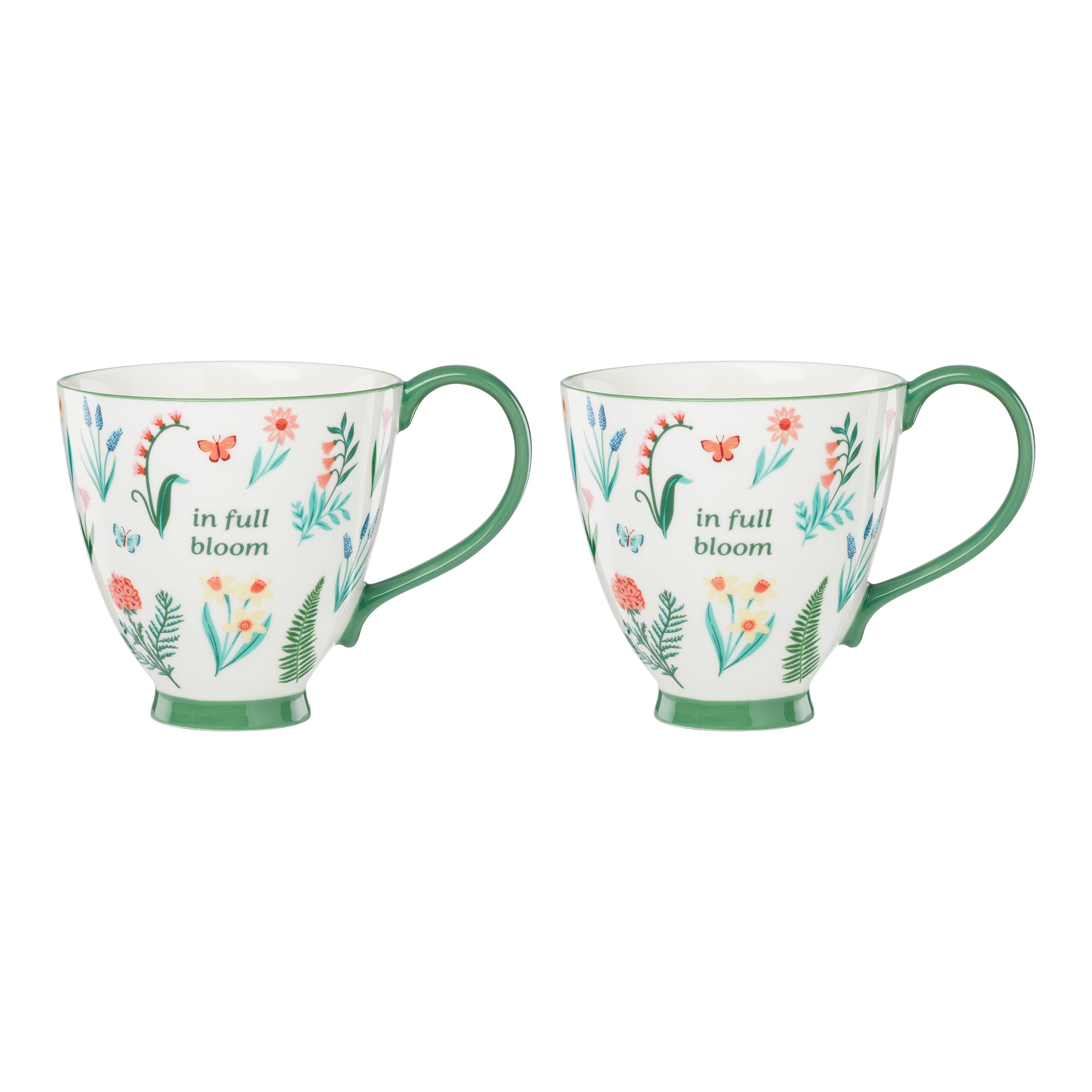 Lenox Westmore First Blooms Green Mugs, Set of 2