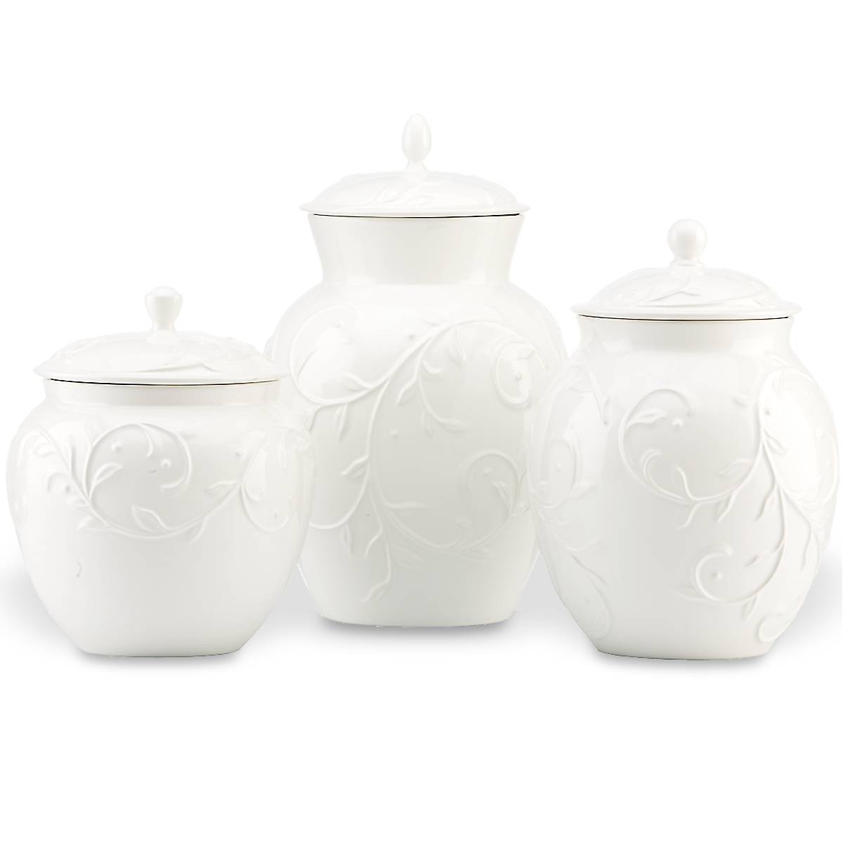 Lenox Westmore Opal Innocence Carved 3-Piece Canister Set - Image 2