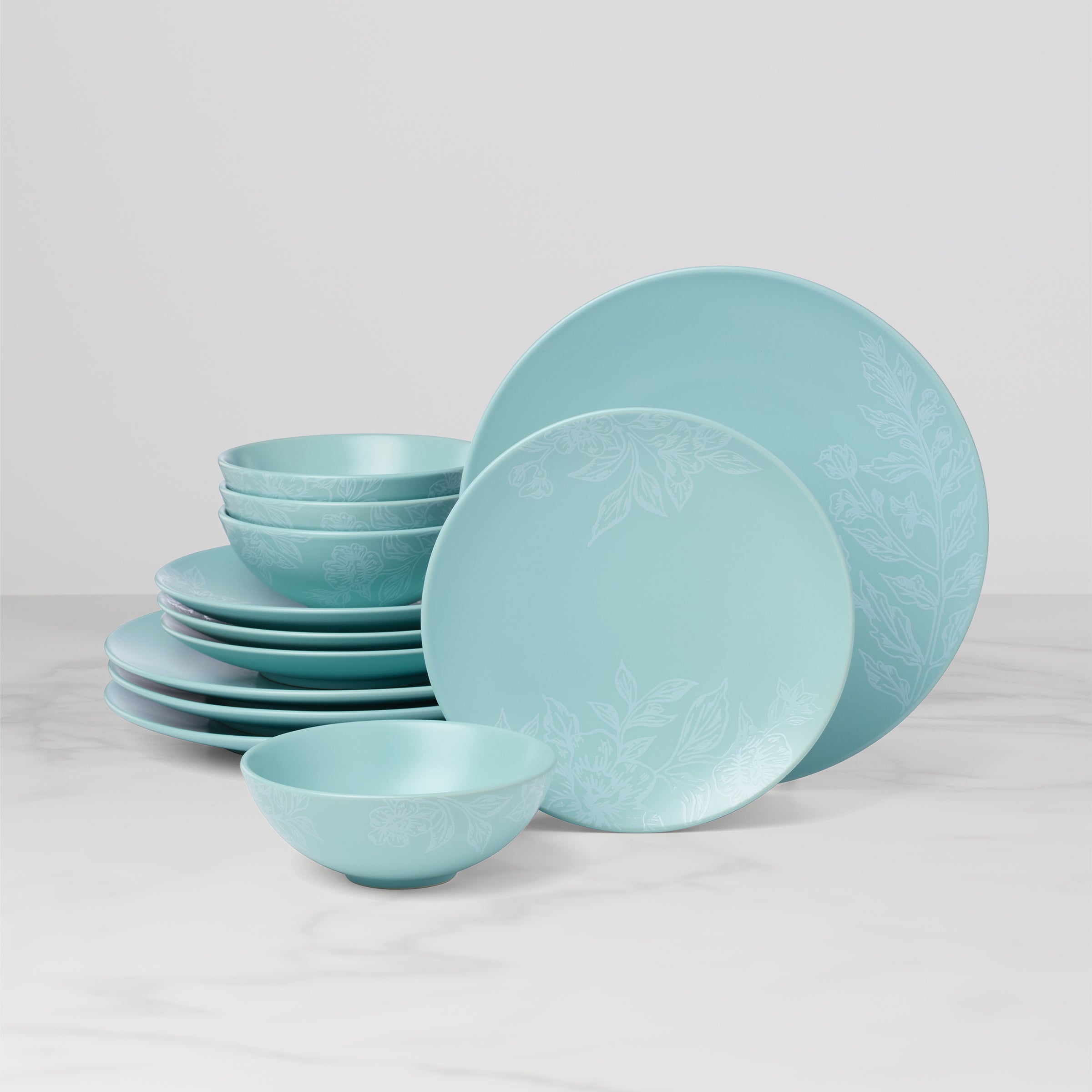 Lenox Westmore Roseto French Blue 12-Piece Dinnerware Set