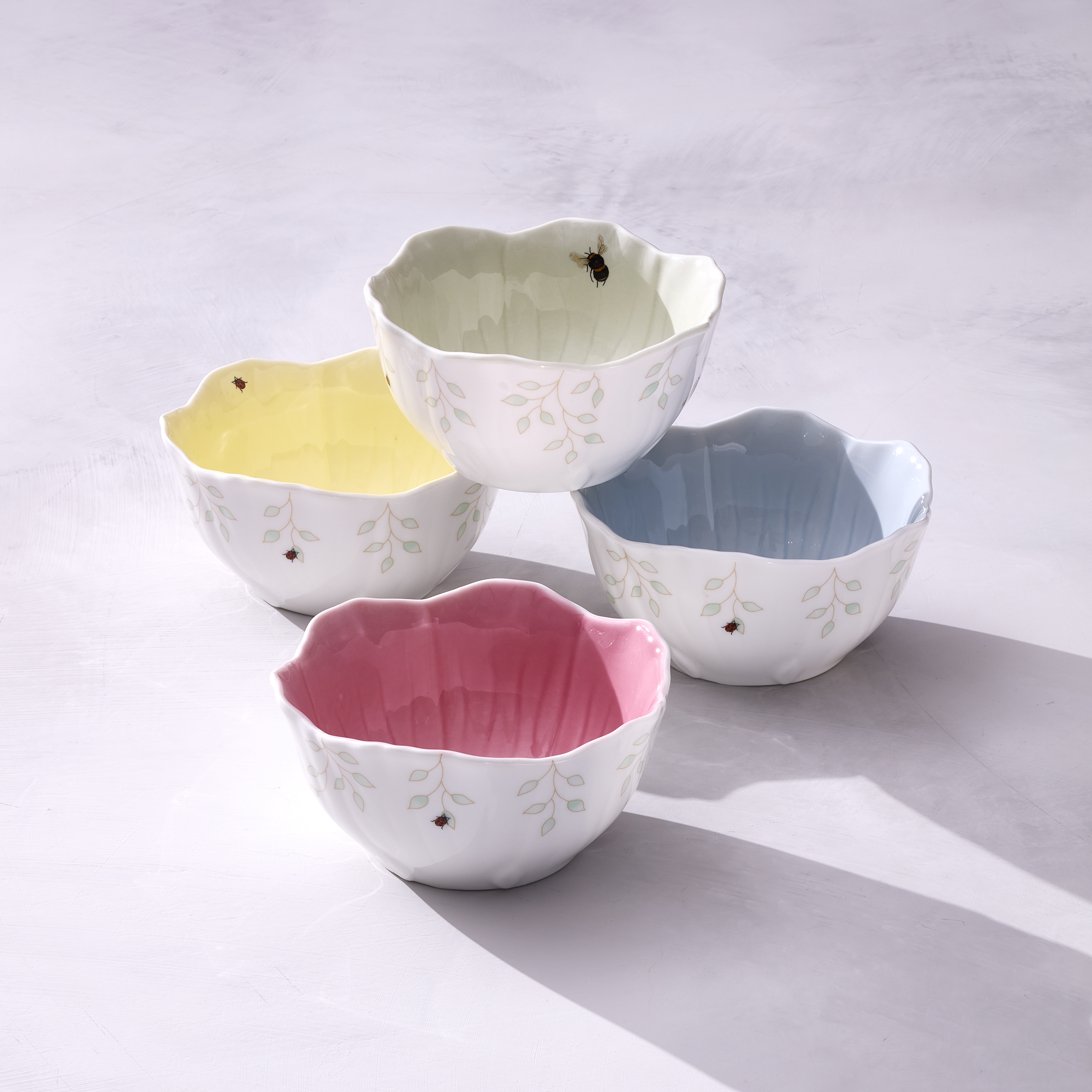 Lenox Westmore Butterfly Meadow Floral Blue Dessert Bowls, Set of 4 - Image 3