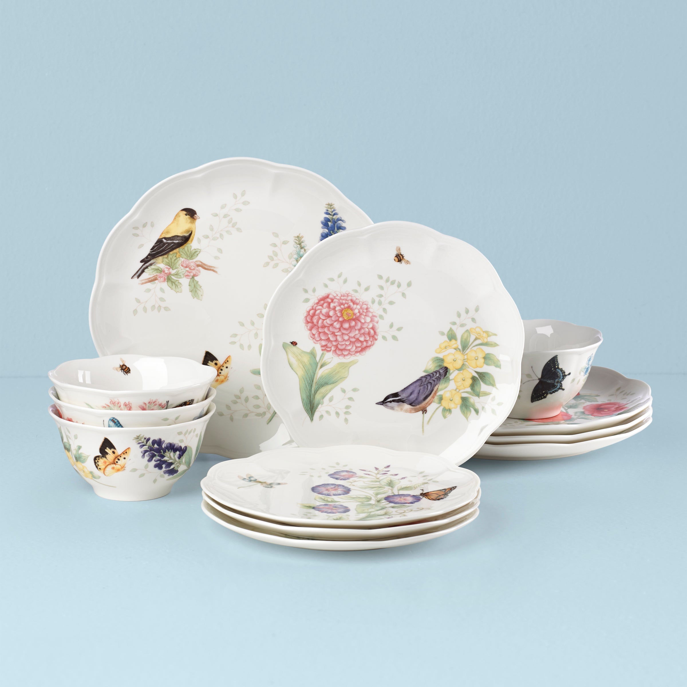 Lenox Westmore Butterfly Meadow Flutter 12-Piece Dinnerware Set