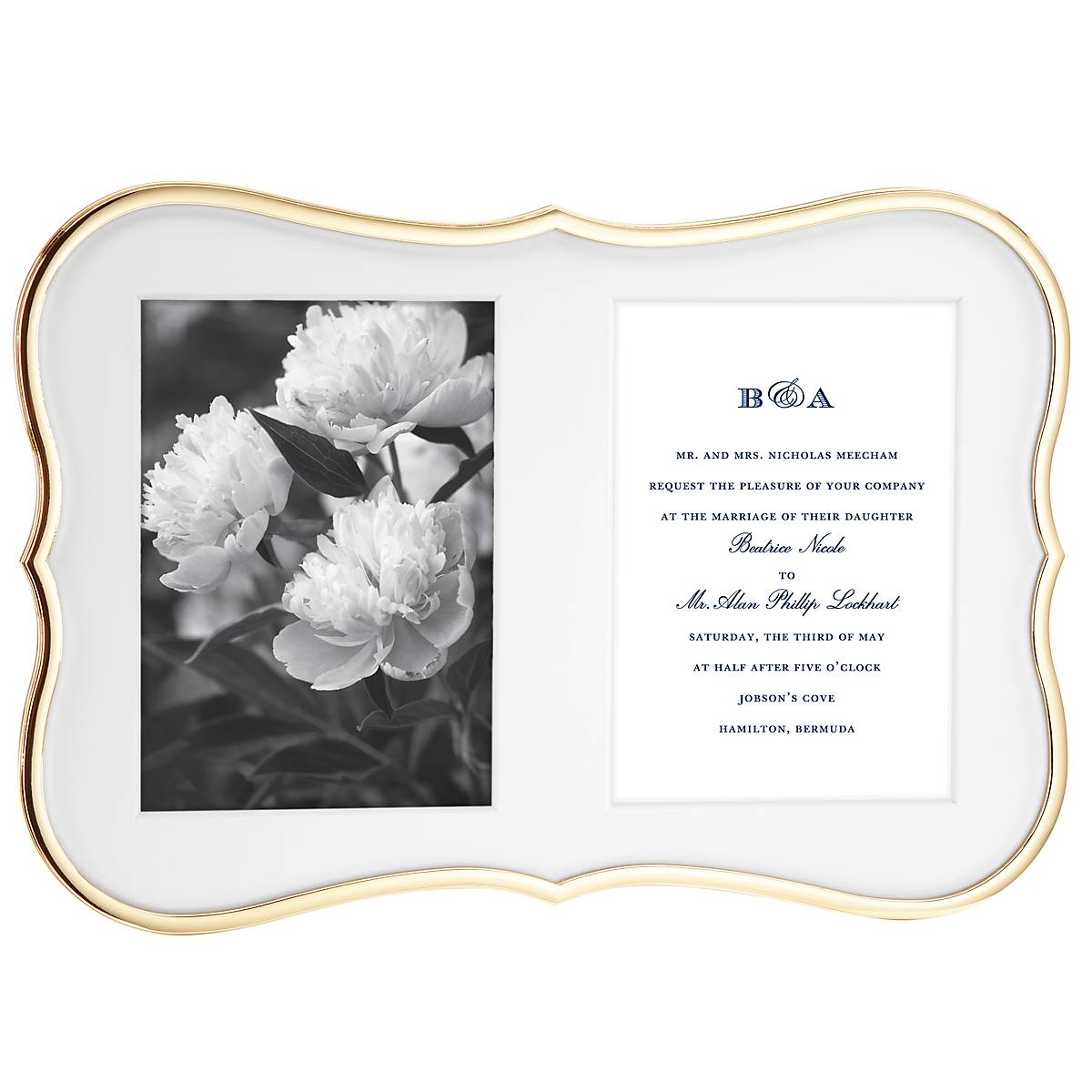 Lenox Westmore Crown Point Gold Double 5x7 Photo Frame