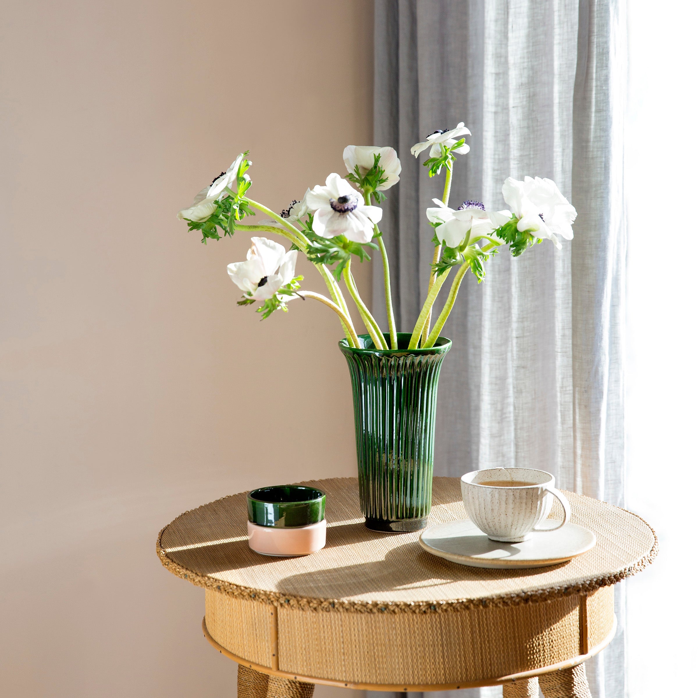 Lenox Westmore Daisy Emerald Green Glazed Vase - Image 3