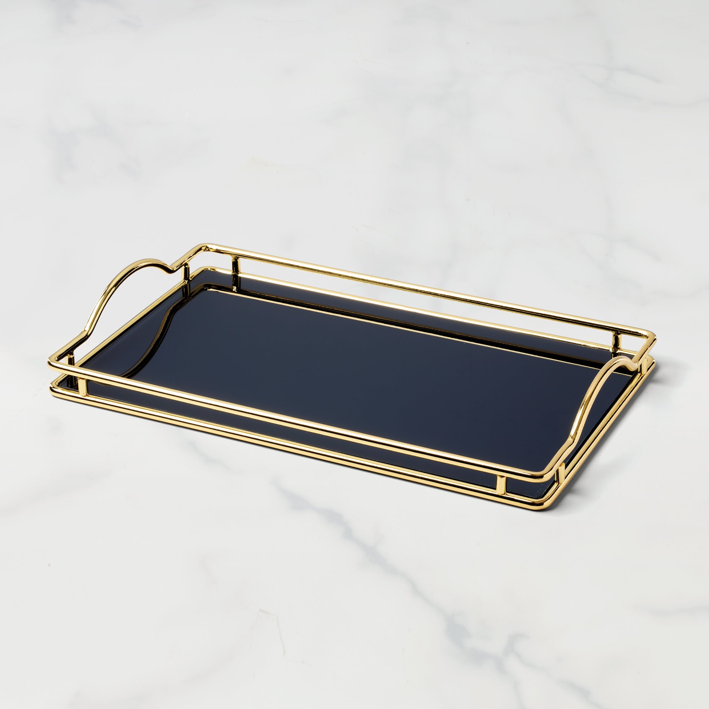 Lenox Westmore Make It Pop Navy Glass Vanity Tray