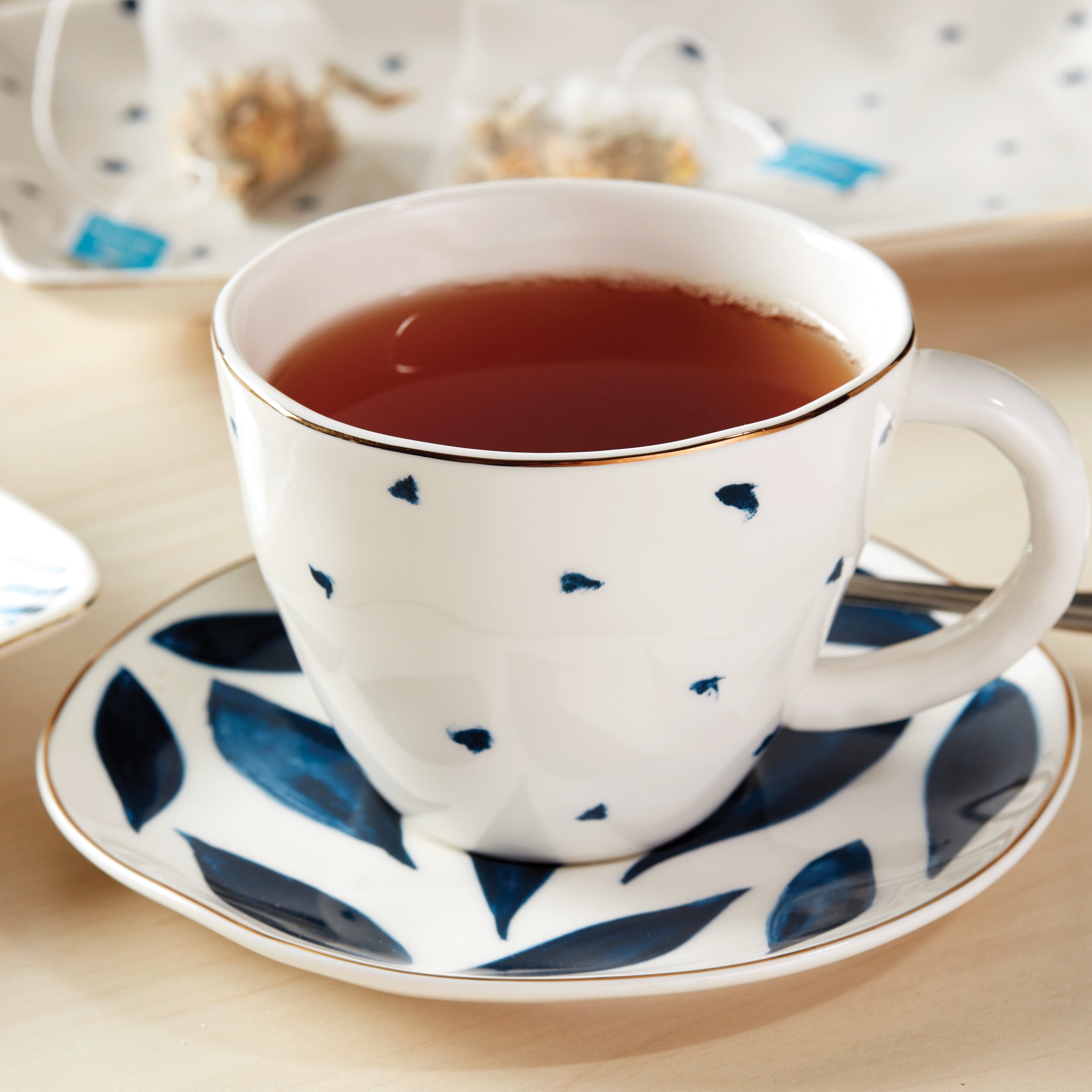 Lenox Westmore Blue Bay 4-Piece Teacup & Saucer Set - Image 2