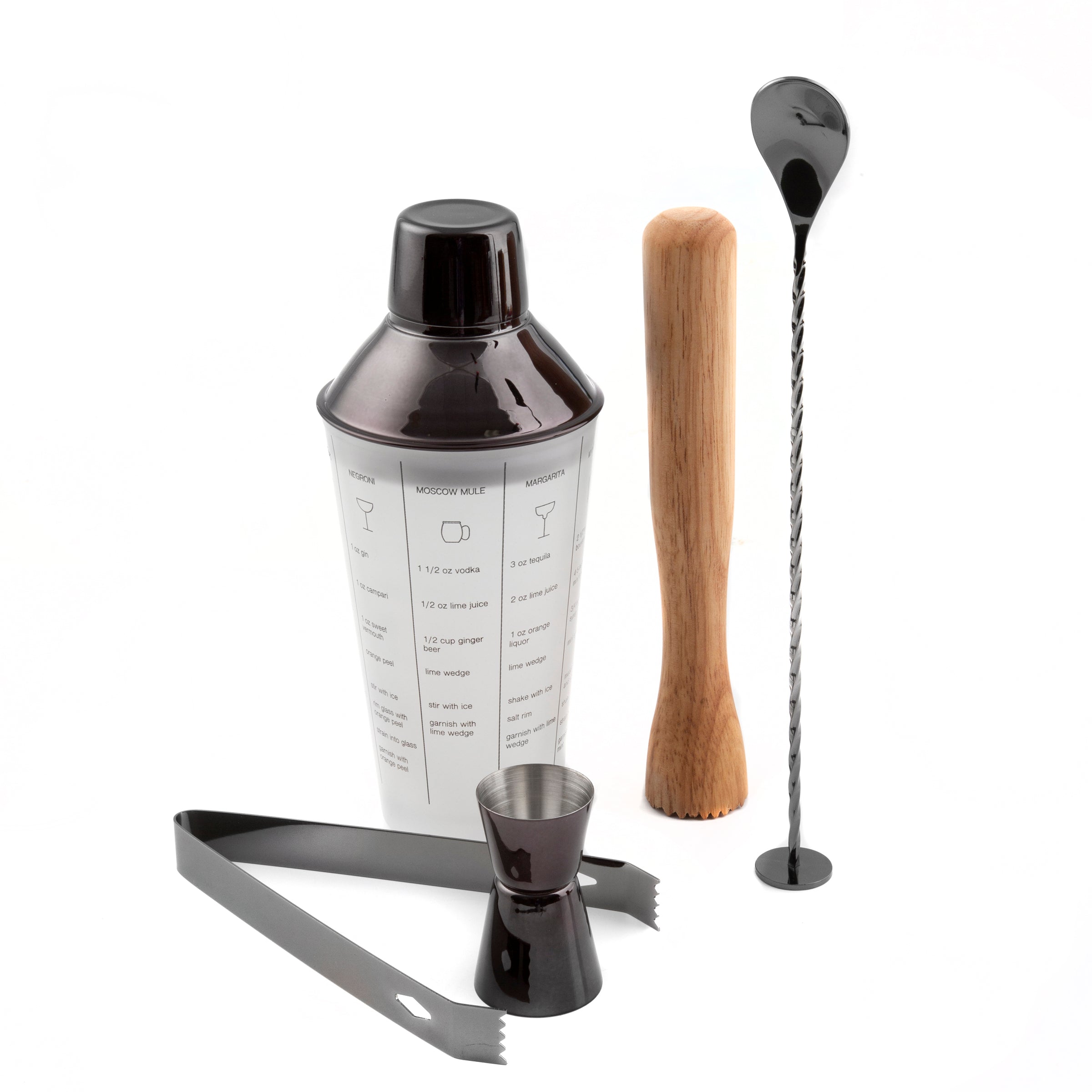 Lenox Westmore Black Mixology 5-Piece Tool Set