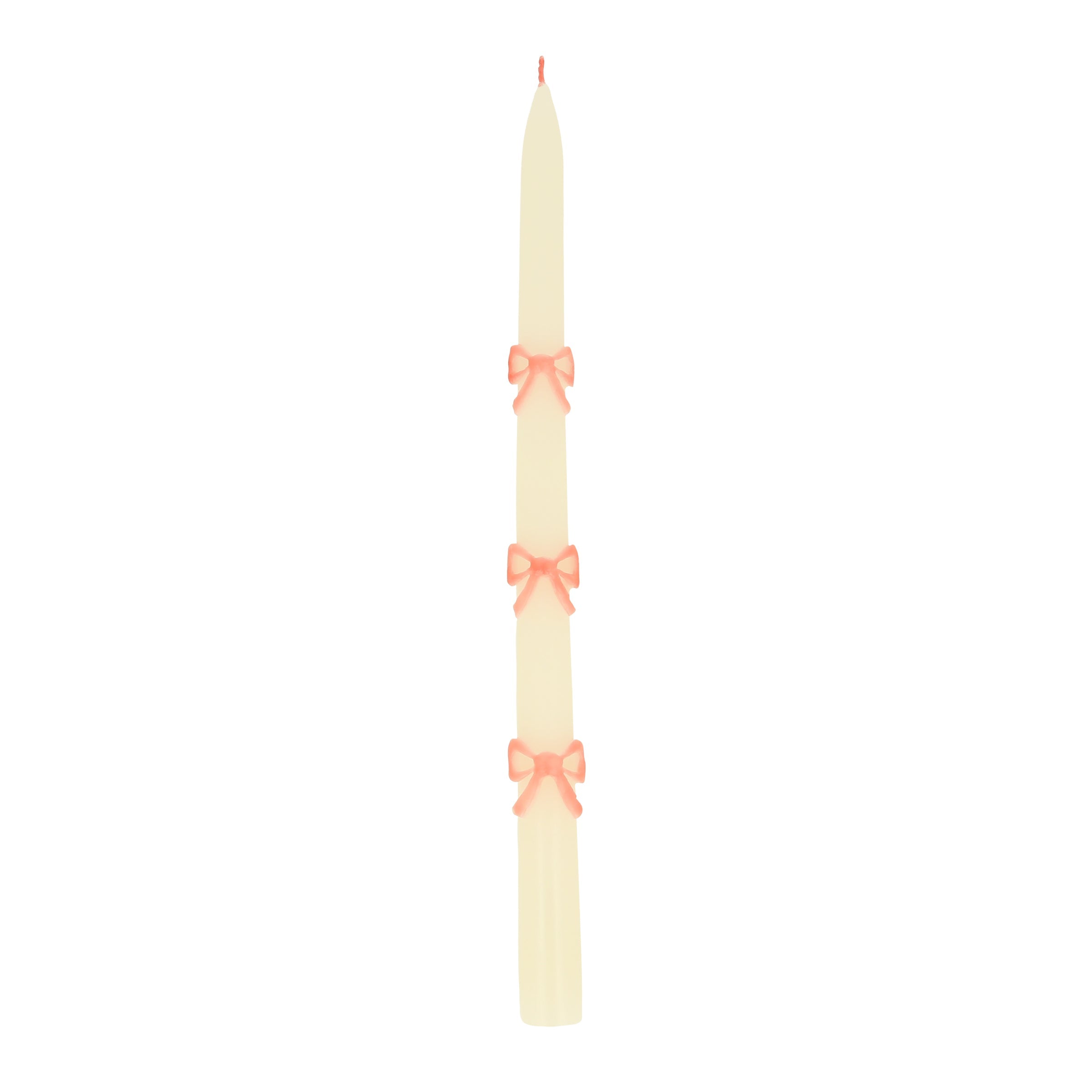 Lenox Westmore Pink Bow Taper Candles, Set of 2 - Image 3