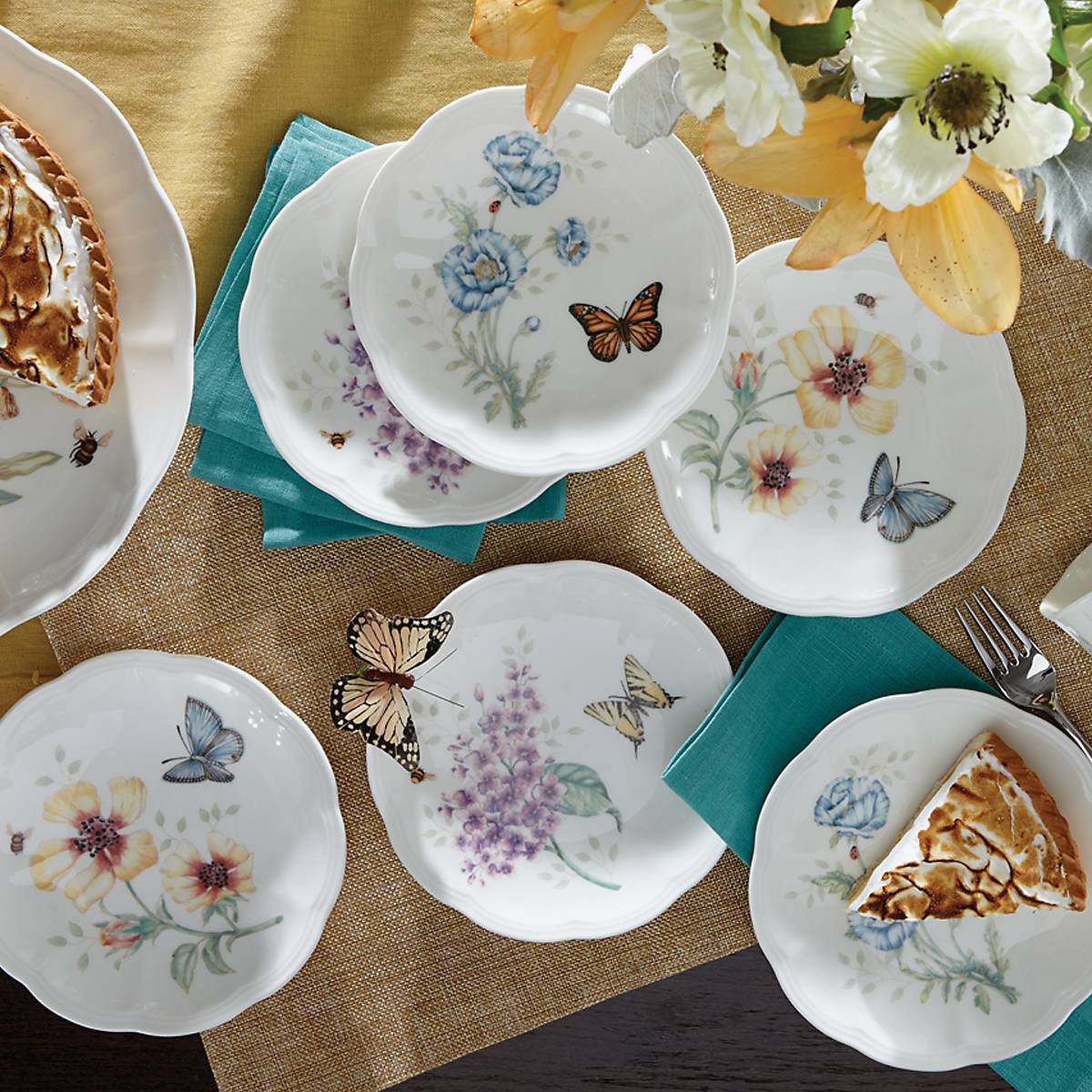 Lenox Westmore Butterfly Meadow 6-Piece Tidbit Plate Set - Image 3