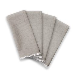 Alternative view of Lenox Westmore French Perle Solid Dove Grey Dinner Napkins, Set of 4