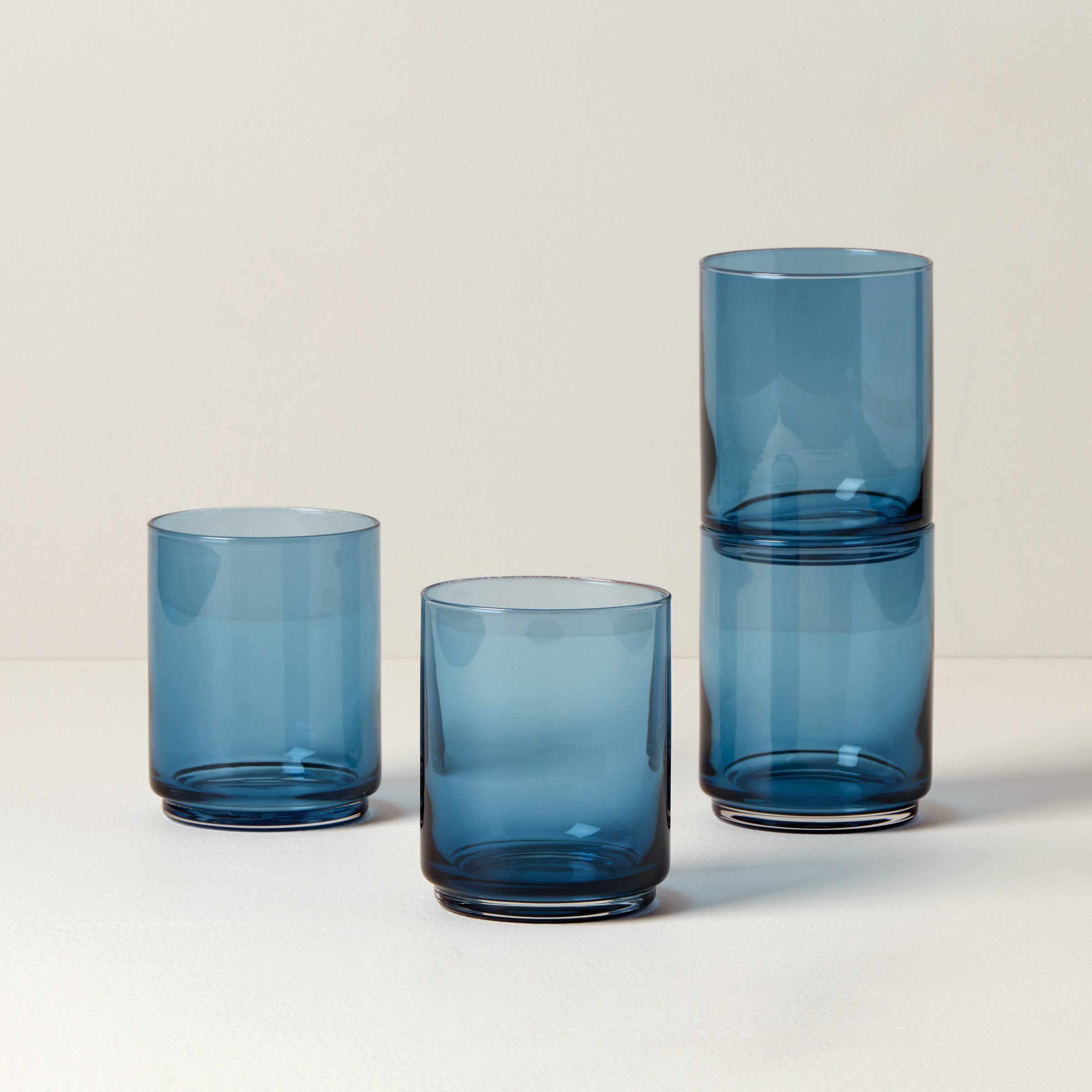 Lenox Westmore Tuscany Classics Stackable Blue Tall Glasses, Set of 4