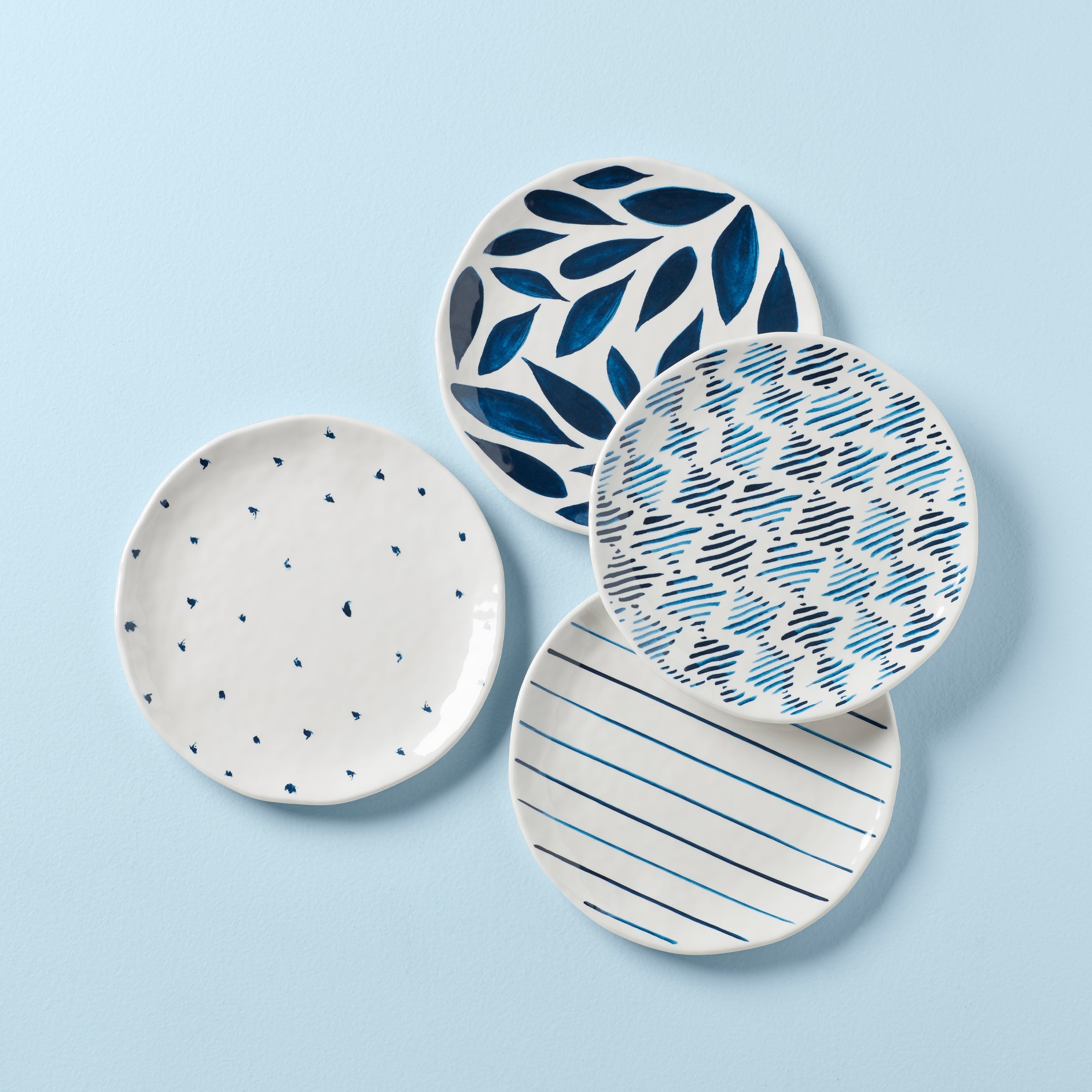 Lenox Westmore Blue Bay Melamine Assorted Accent Plates, Set of 4