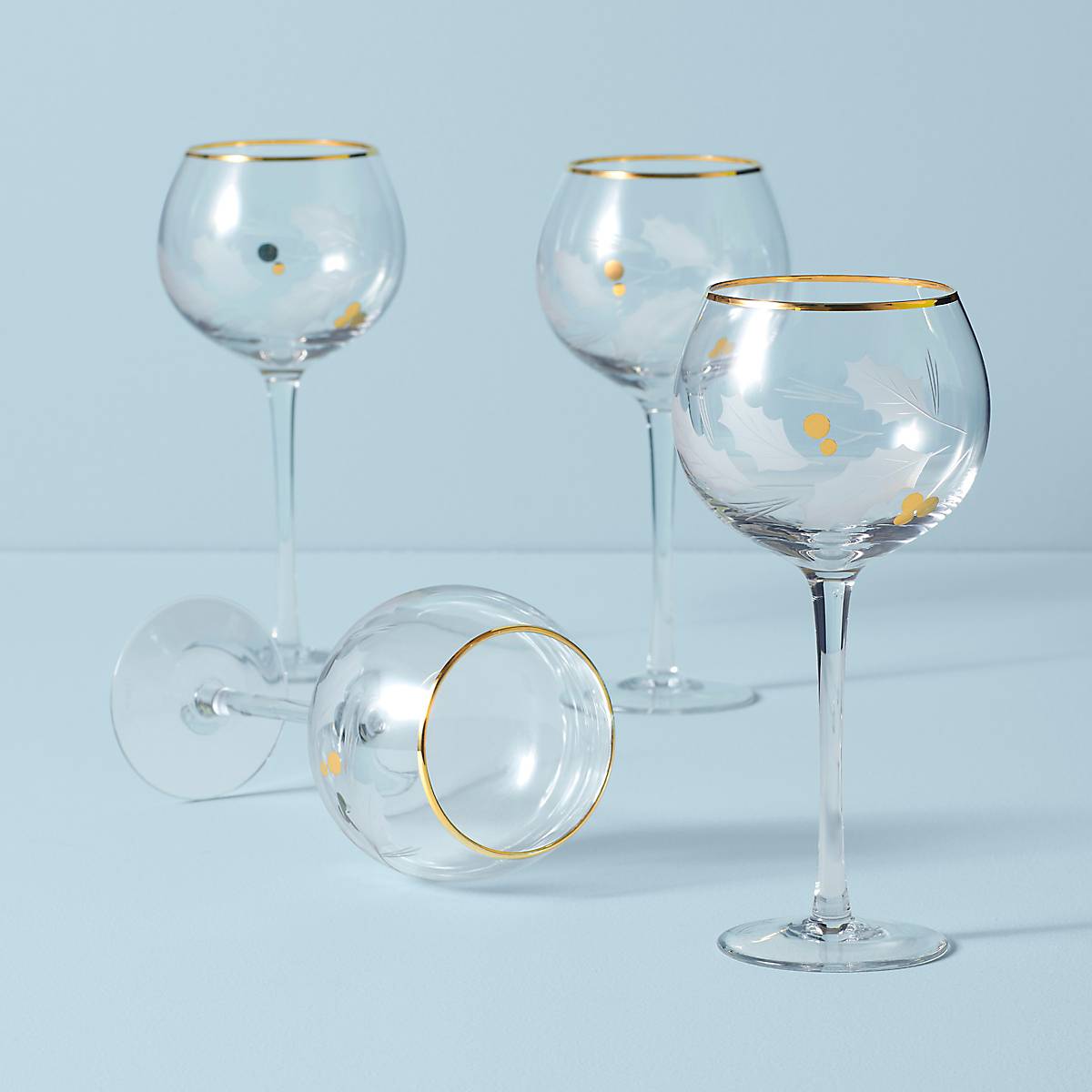Lenox Westmore Holiday Gold Balloon Glasses, Set of 4