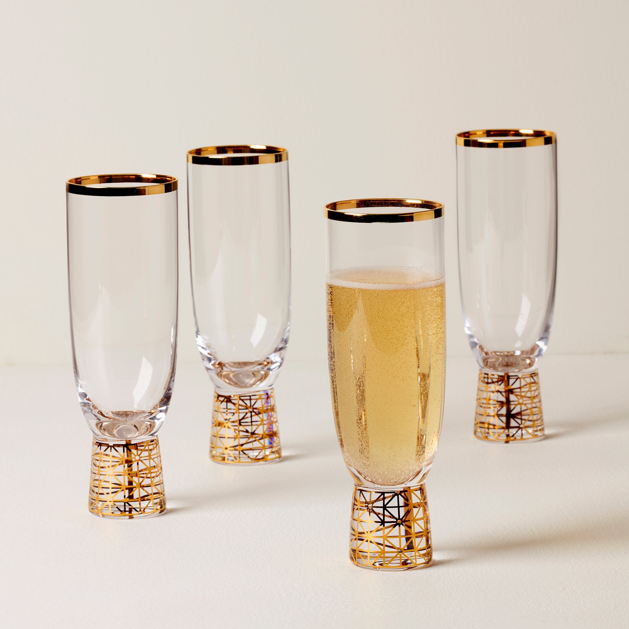 Lenox Westmore Tuscany Classics Gold Frost Flute Glasses, Set of 4 - Image 2